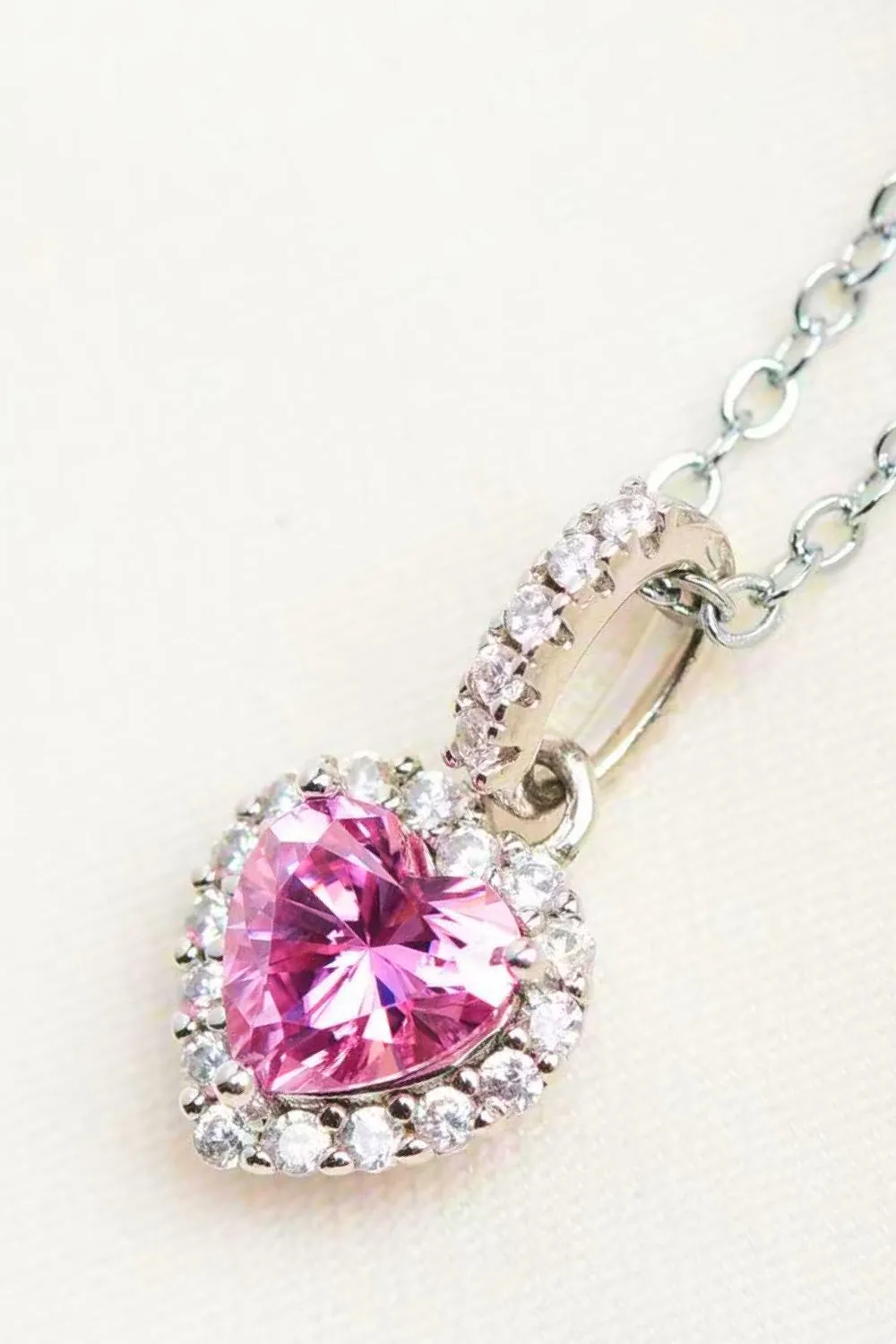 1 Carat Moissanite Heart Pendant Necklace