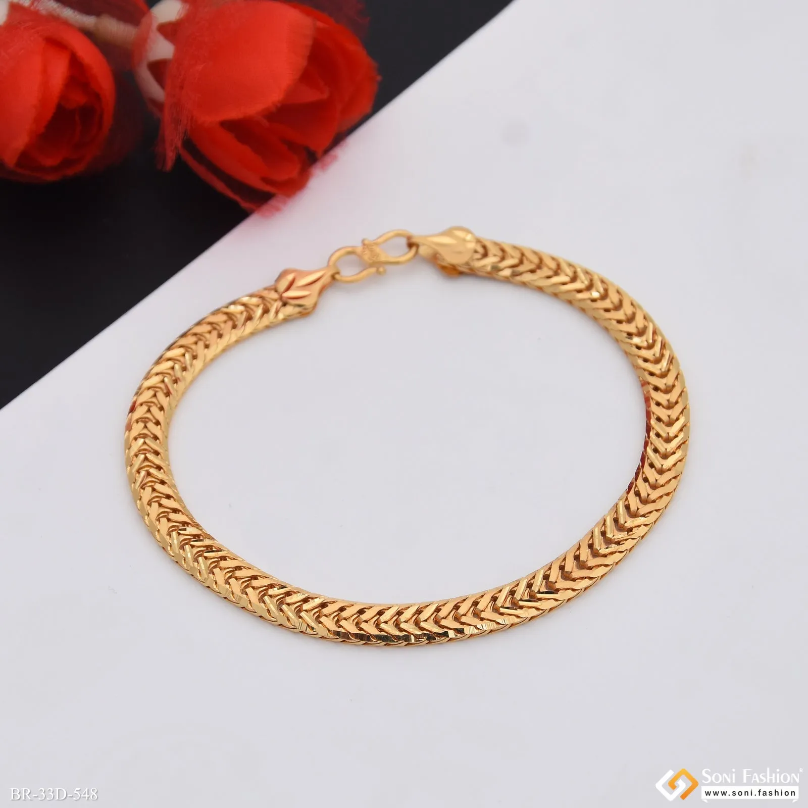 1 Gram Gold Plated Awesome Design Bracelet for Men - Style D548