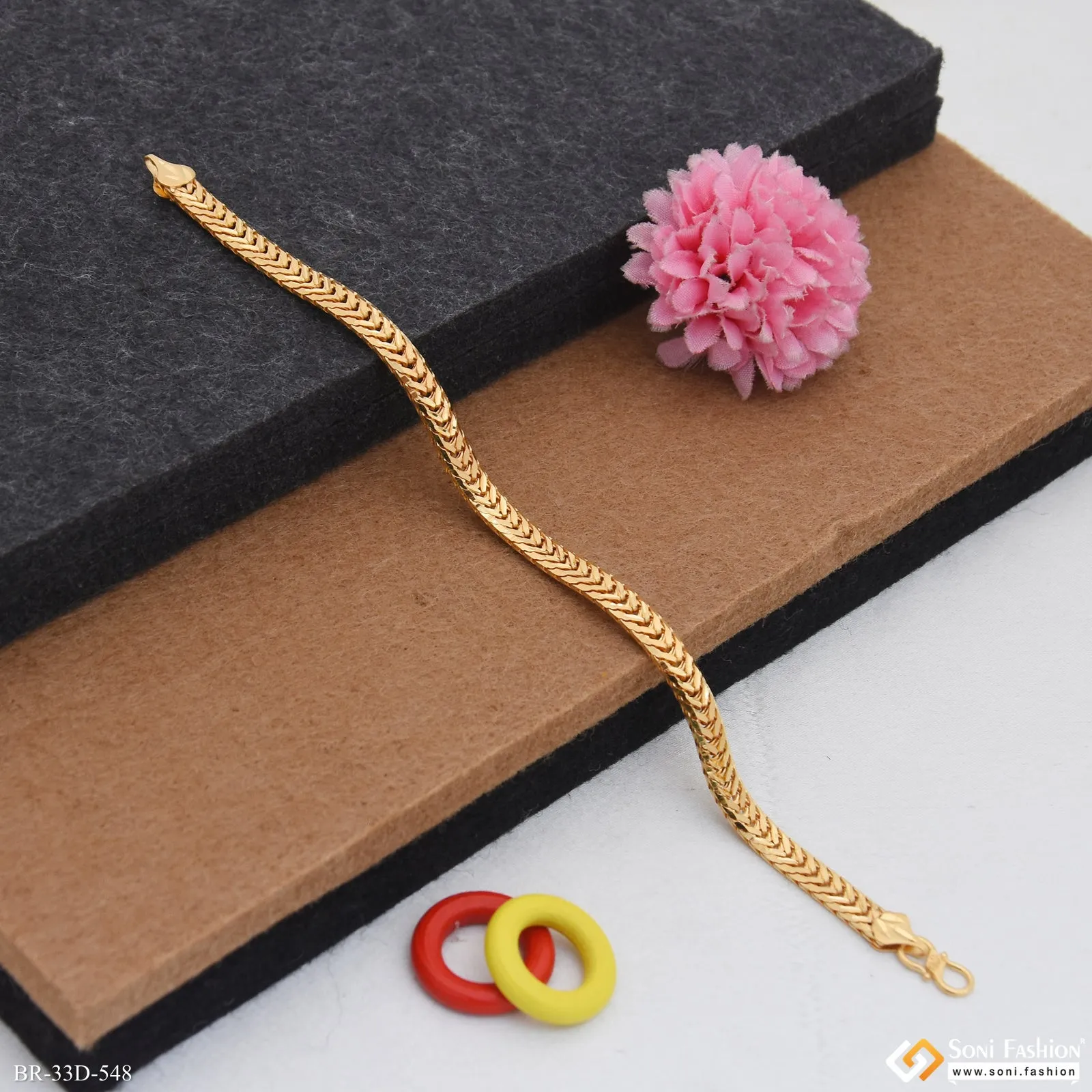 1 Gram Gold Plated Awesome Design Bracelet for Men - Style D548