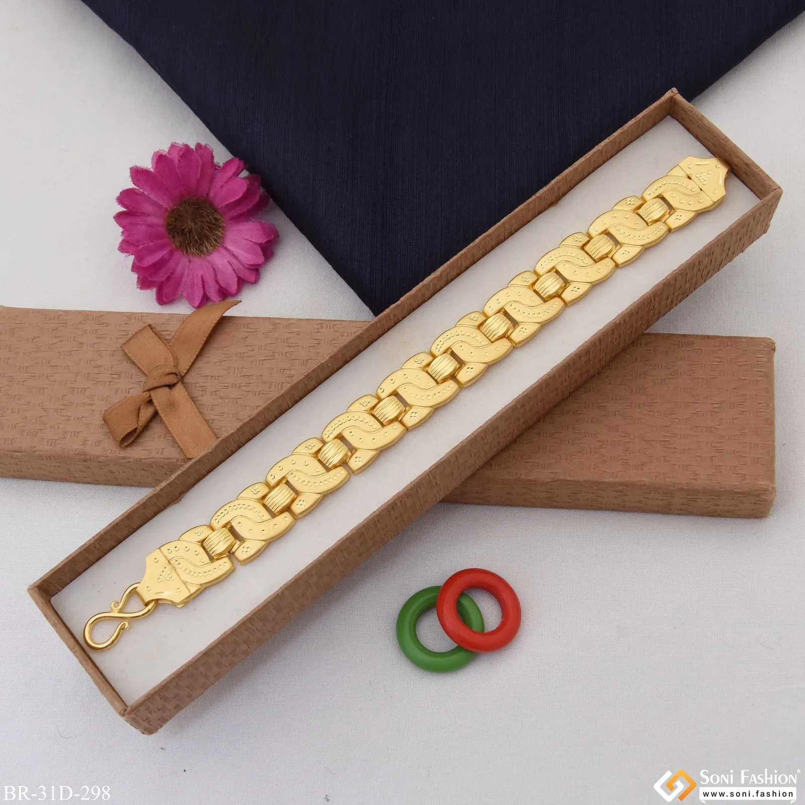 1 Gram Gold Plated Excellent Design Pokal Bracelet for Men - Style D298