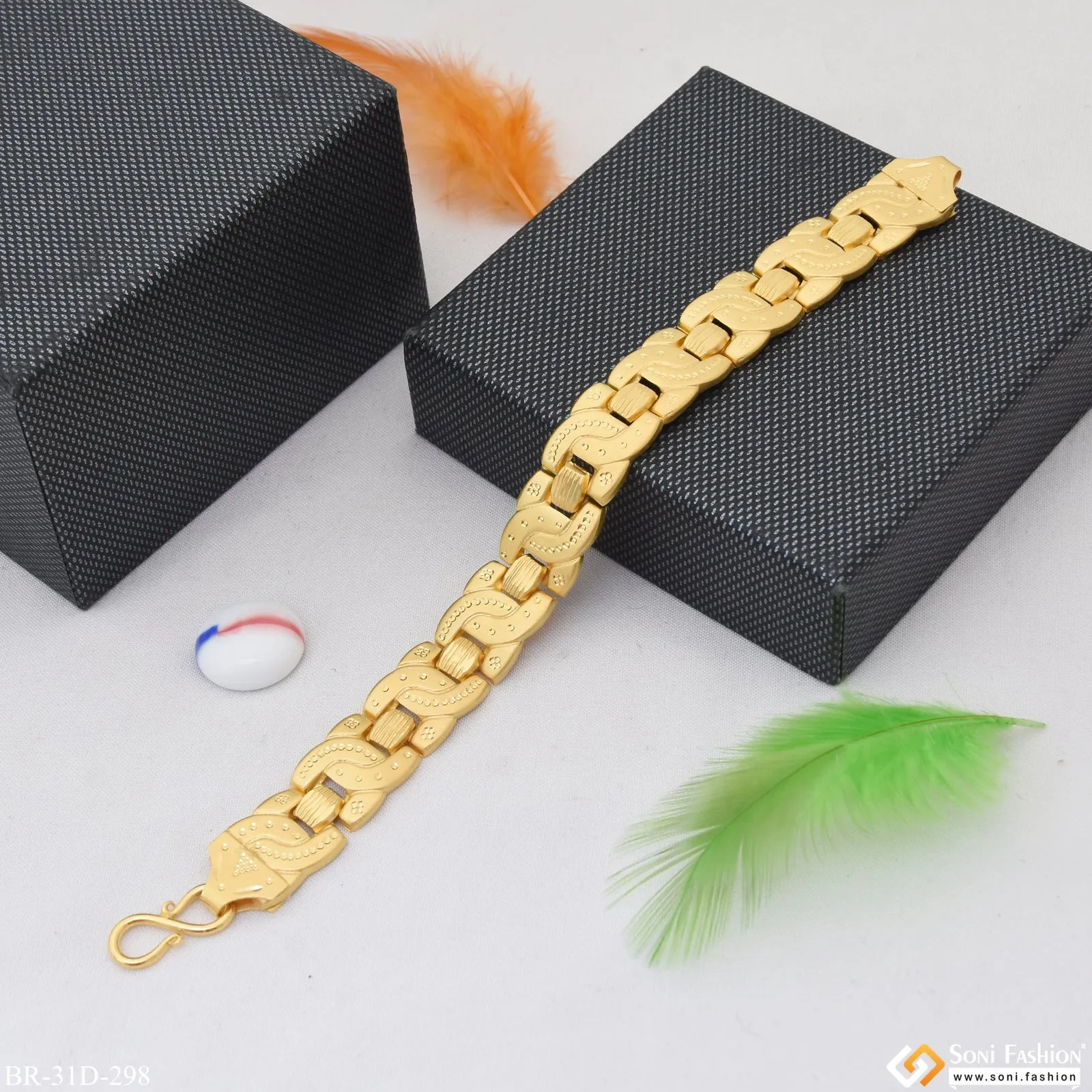 1 Gram Gold Plated Excellent Design Pokal Bracelet for Men - Style D298