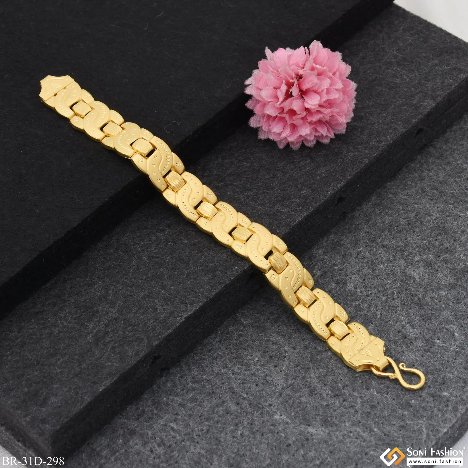 1 Gram Gold Plated Excellent Design Pokal Bracelet for Men - Style D298