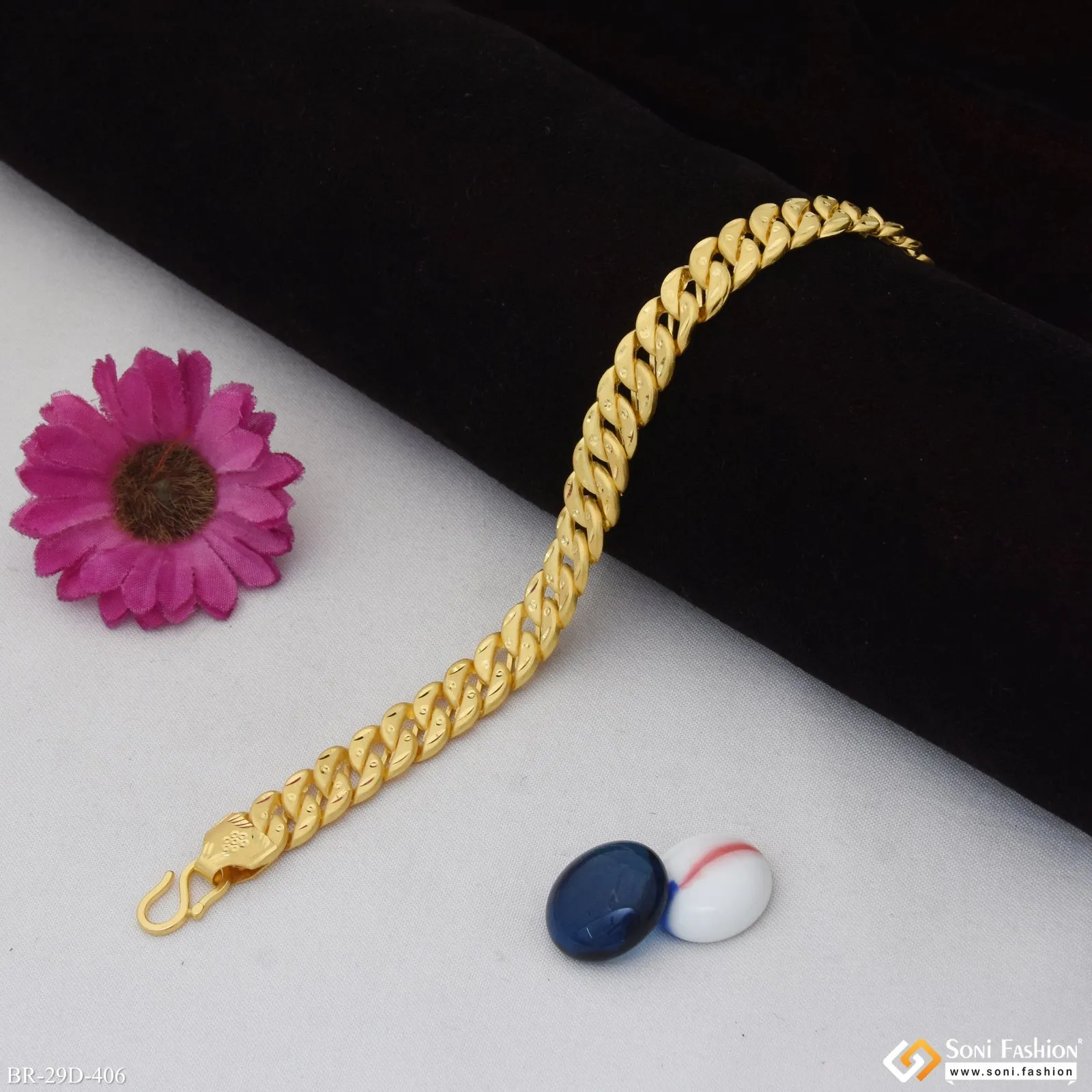 1 Gram Gold Plated Pokal Bracelet for Men - Style D406