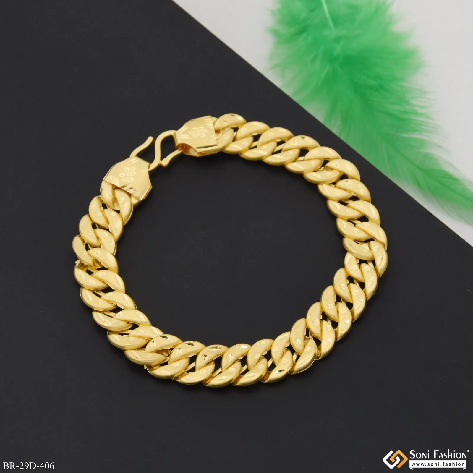 1 Gram Gold Plated Pokal Bracelet for Men - Style D406