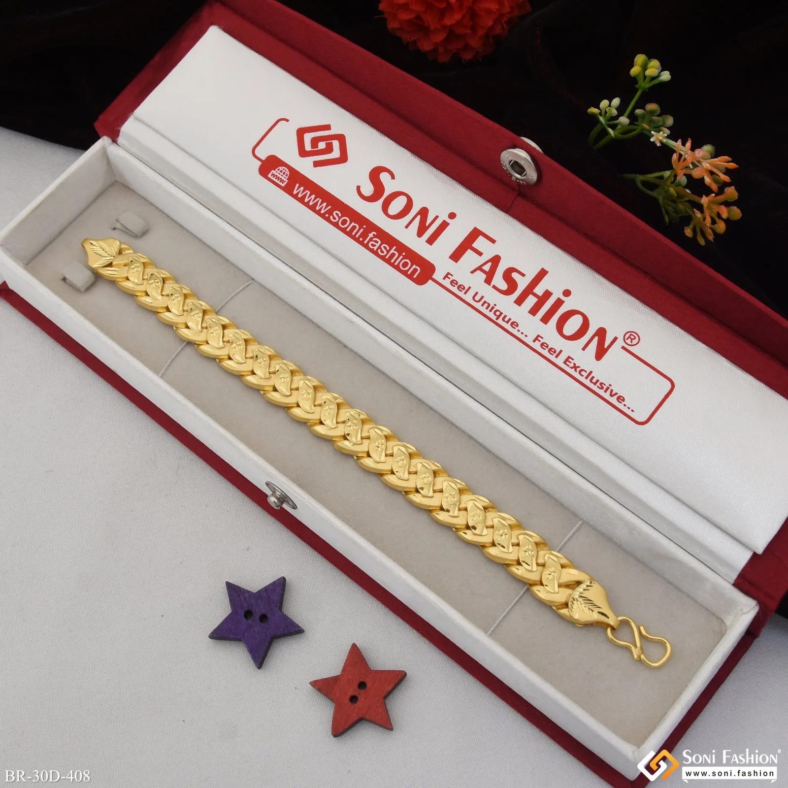 1 Gram Gold Plated Pokal Bracelet for Men - Style D408