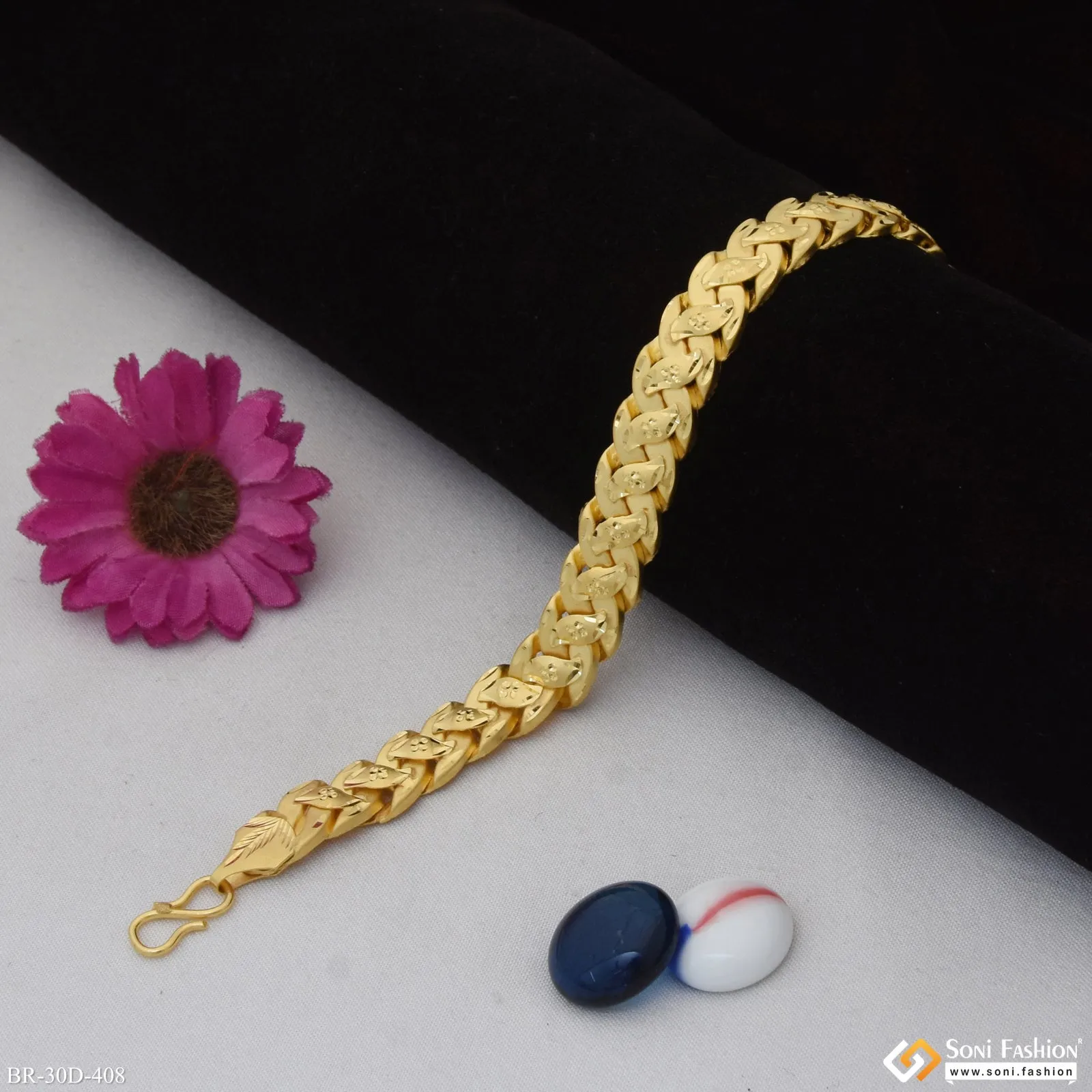 1 Gram Gold Plated Pokal Bracelet for Men - Style D408