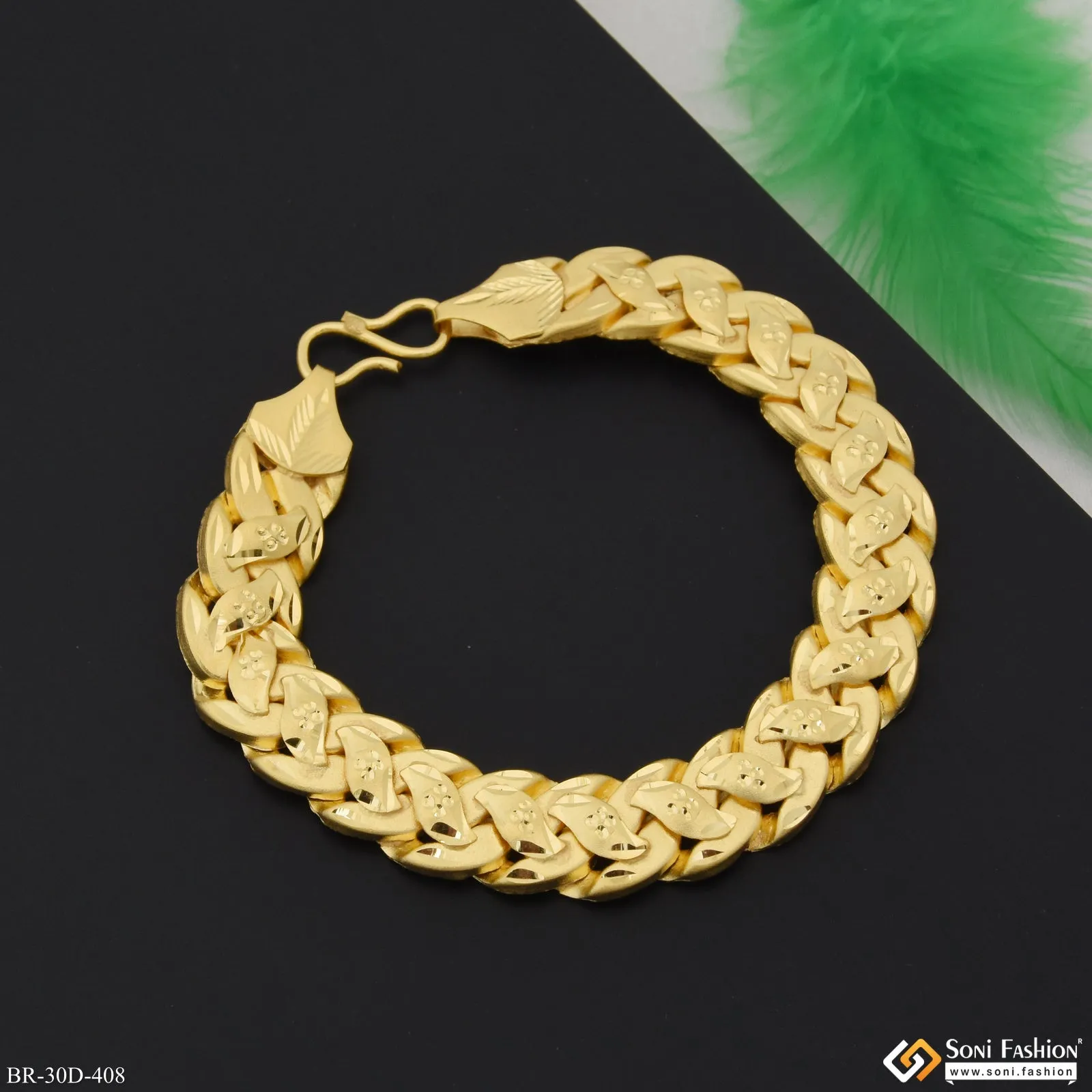 1 Gram Gold Plated Pokal Bracelet for Men - Style D408