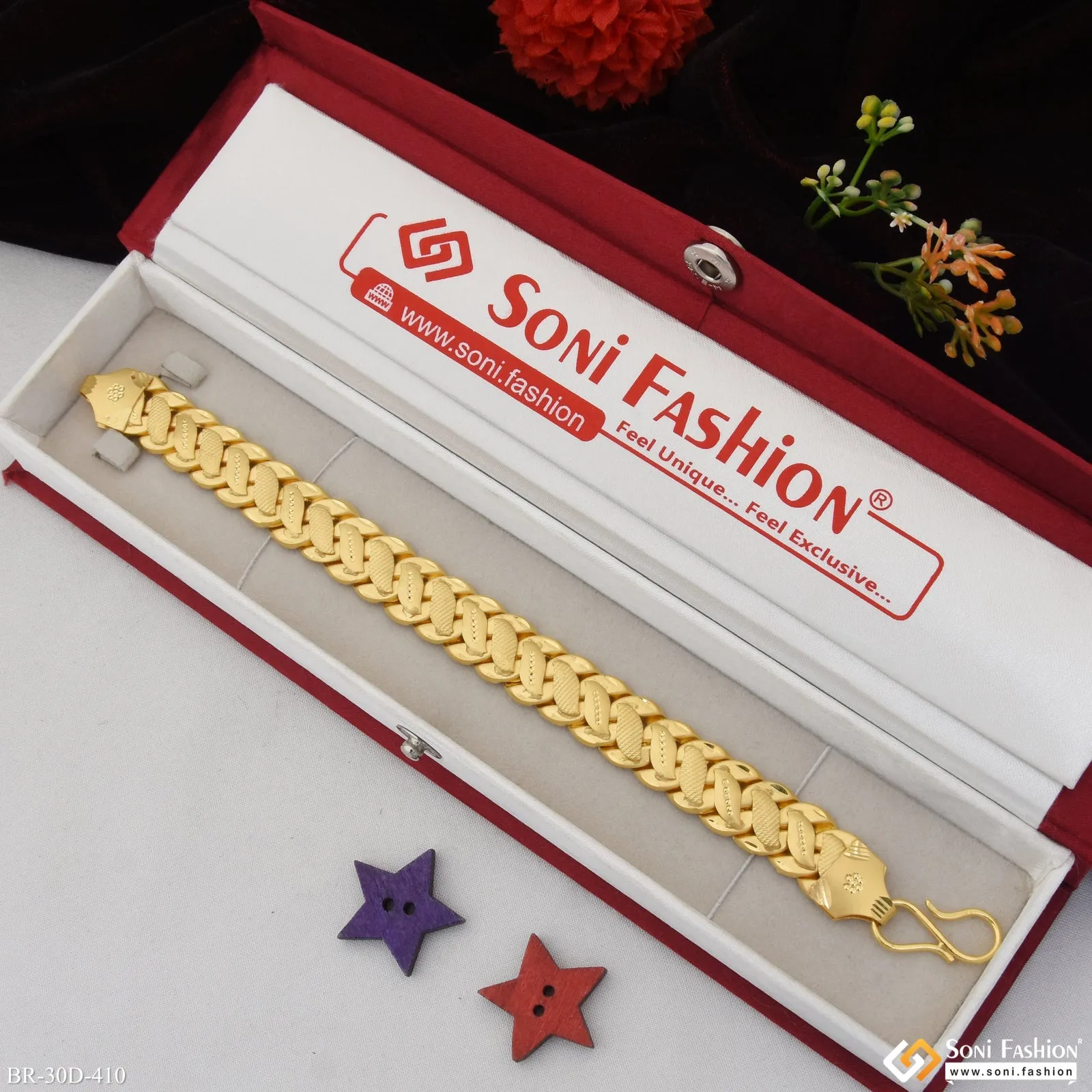 1 Gram Gold Plated Pokal Bracelet for Men - Style D410