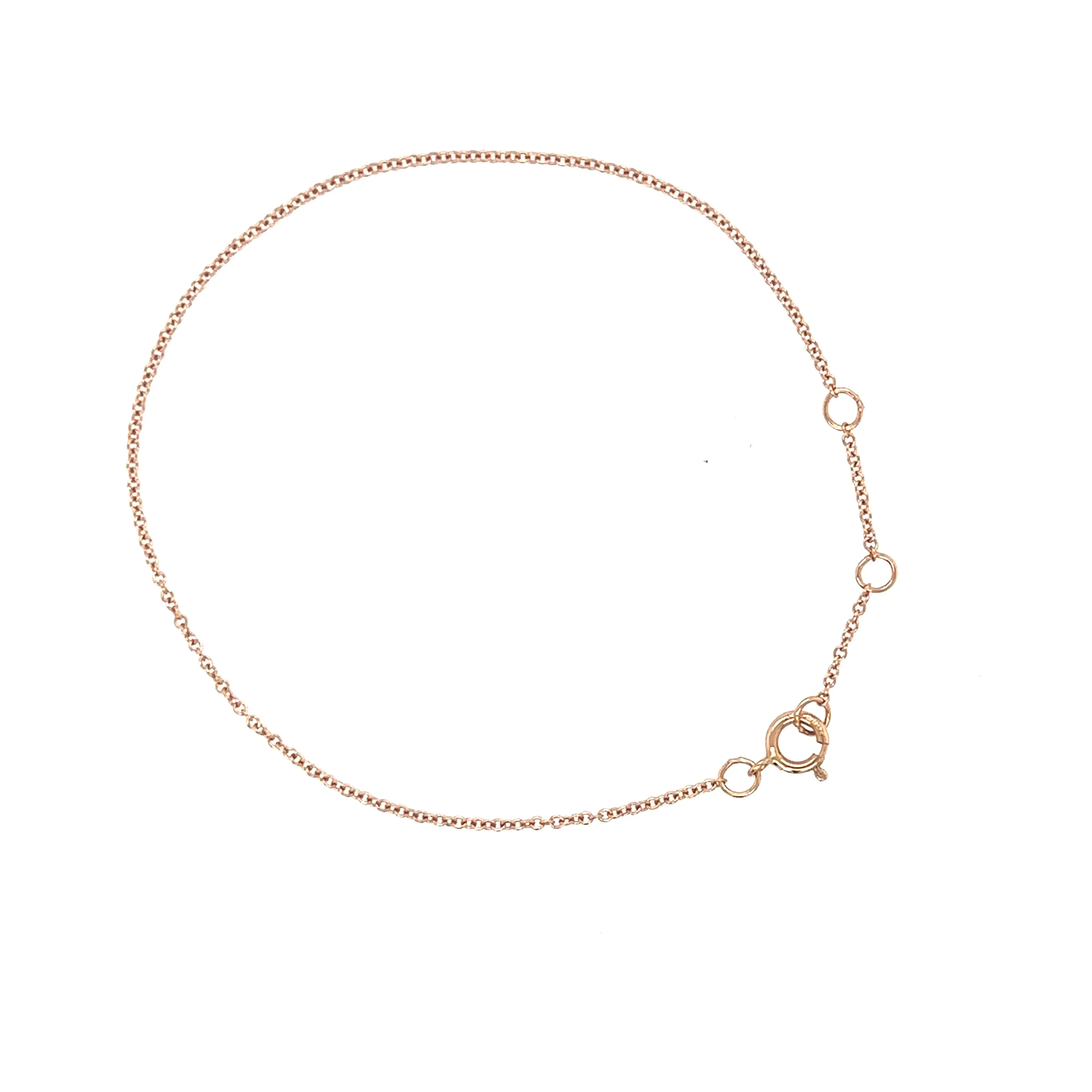14K Gold Simple 1mm Fine Cable Bracelet