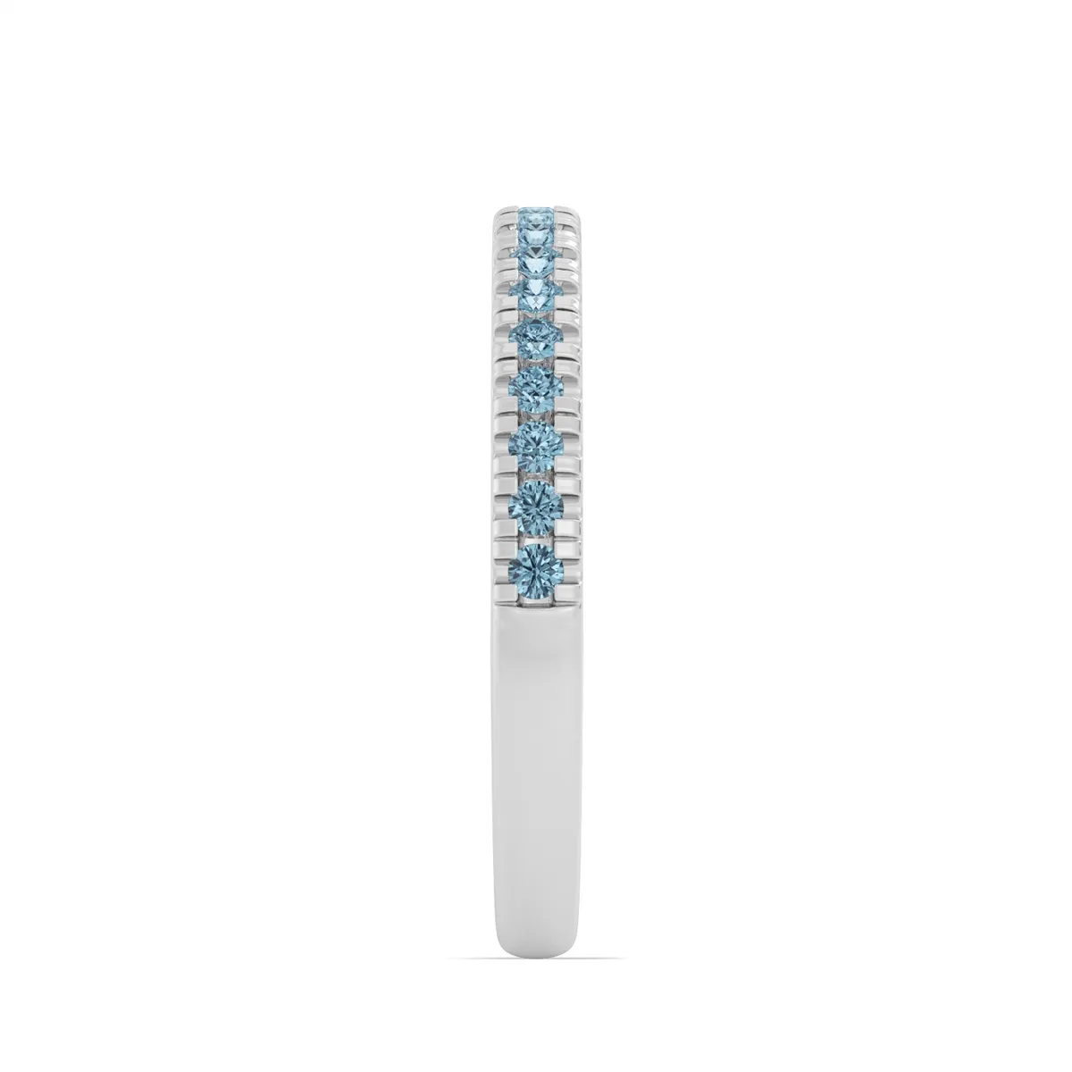 14K White Gold Aquamarine Band