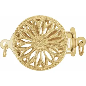 14k Yellow White Gold Filigree Floral Single Double Strand Box Clasp for Bracelet Necklace Jewelry Findings Parts