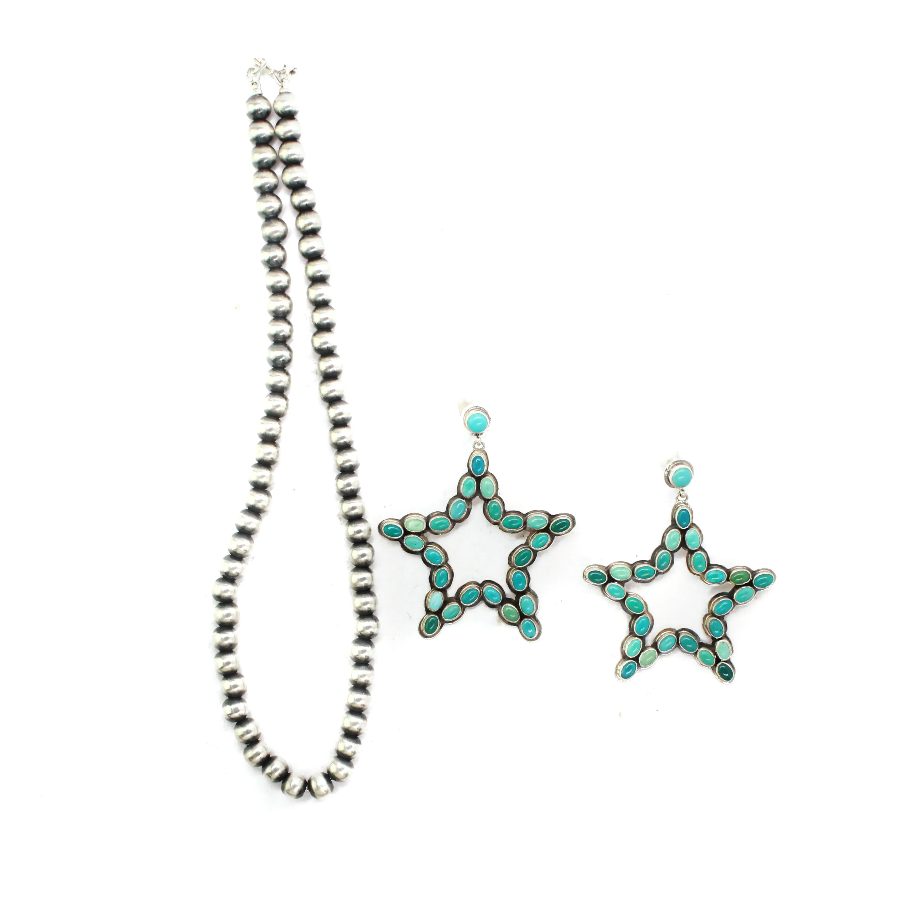 2024 Black Friday - Navajo Pearl and Turquoise Star Earrings