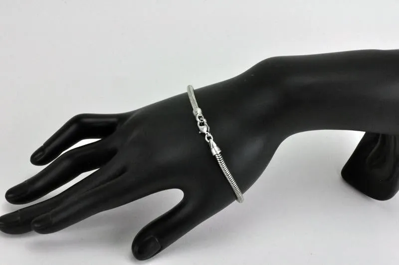 3.2mm Snake Chain Bracelet - 7.5 Inch Length - Finished with Clasp - Sold by the Piece - Multiple Finishes Available - SNAKE2-BR