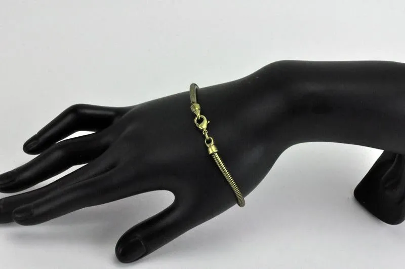 3.2mm Snake Chain Bracelet - 7.5 Inch Length - Finished with Clasp - Sold by the Piece - Multiple Finishes Available - SNAKE2-BR