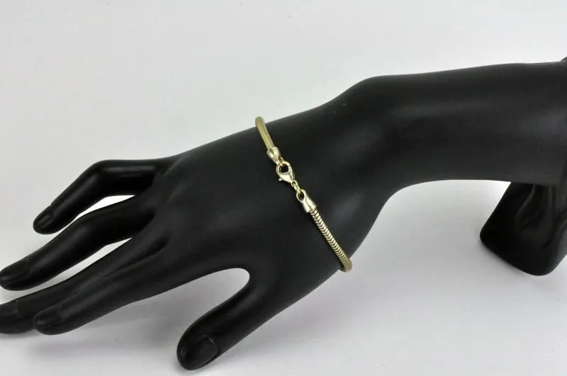 3.2mm Snake Chain Bracelet - 7.5 Inch Length - Finished with Clasp - Sold by the Piece - Multiple Finishes Available - SNAKE2-BR
