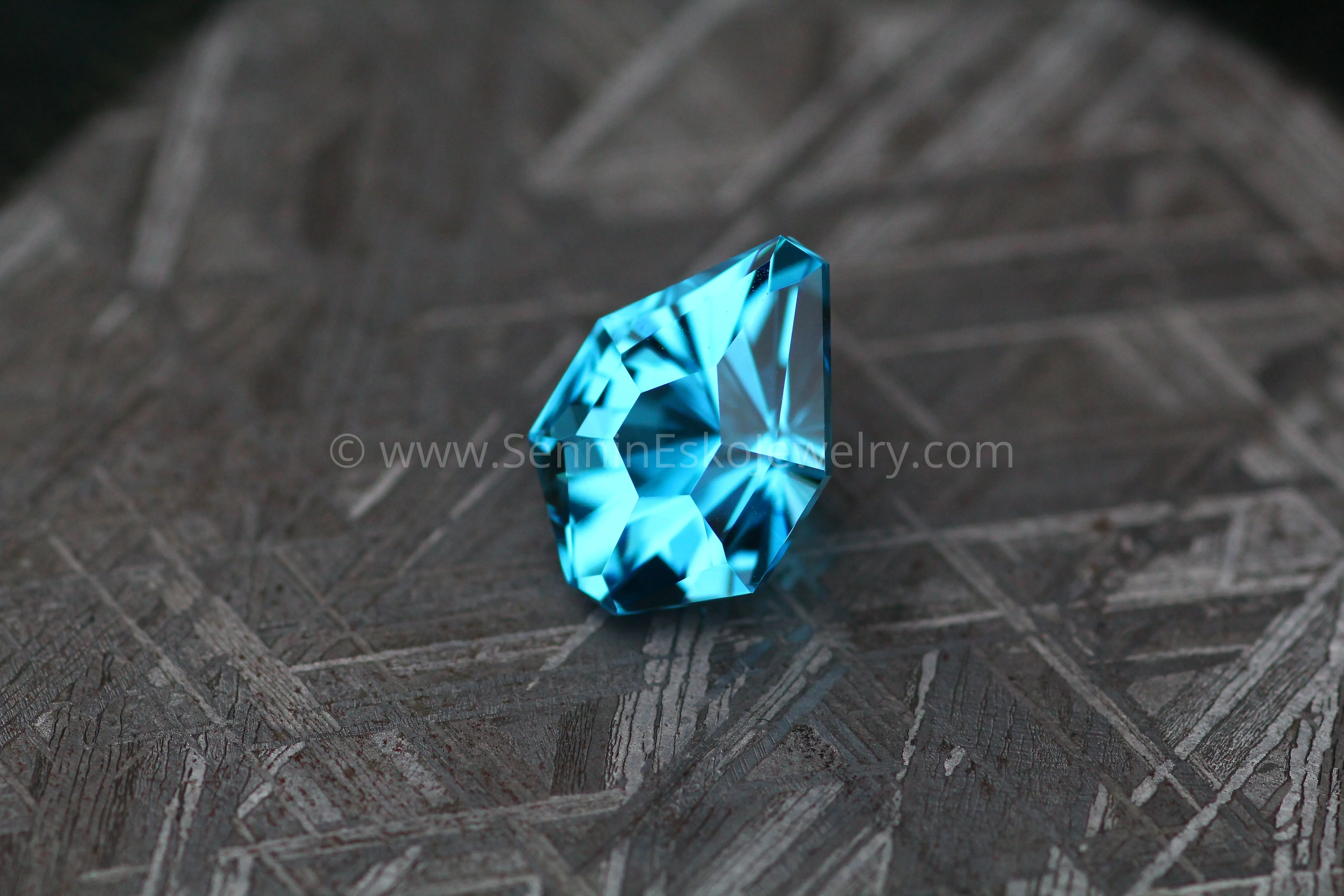 8.1 Carat Electric Blue Topaz Kite - 13.6x9.3mm - Precision Cut