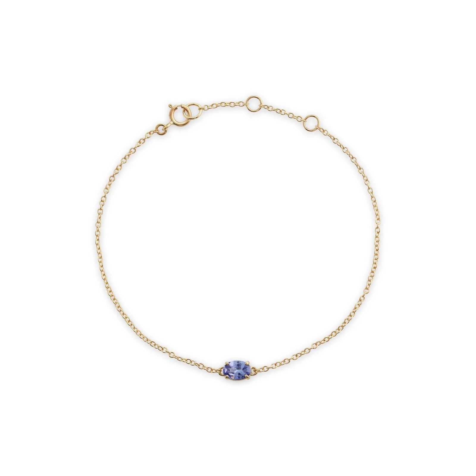 9 karat Gelbes Gold Tansanit 7zoll Armband