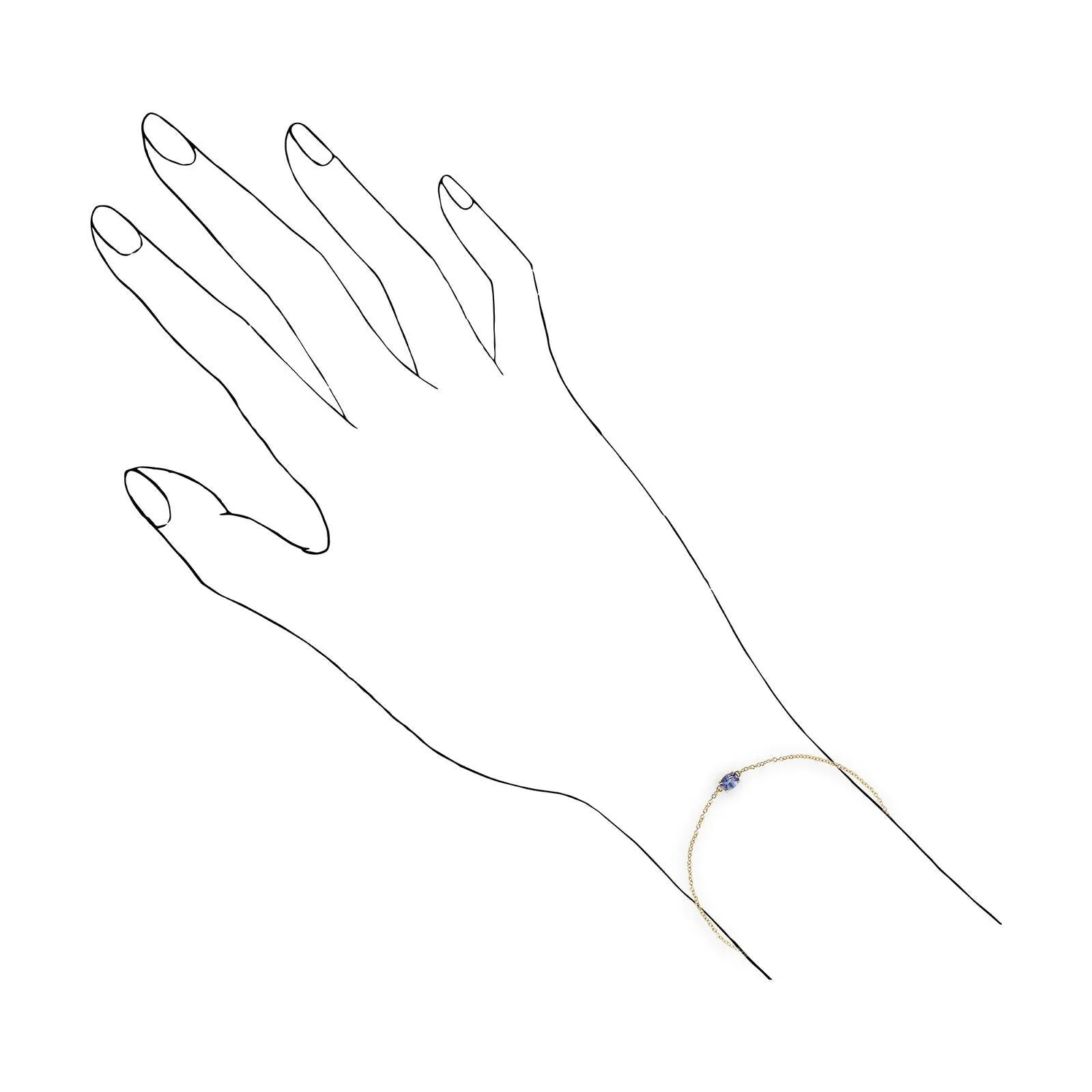 9 karat Gelbes Gold Tansanit 7zoll Armband