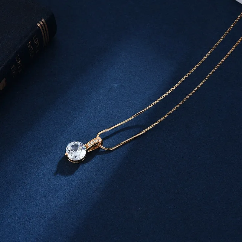925 Sterling Silver Geometric Drop Necklace