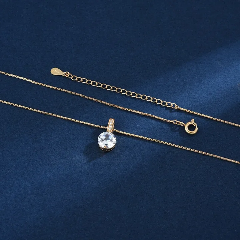 925 Sterling Silver Geometric Drop Necklace