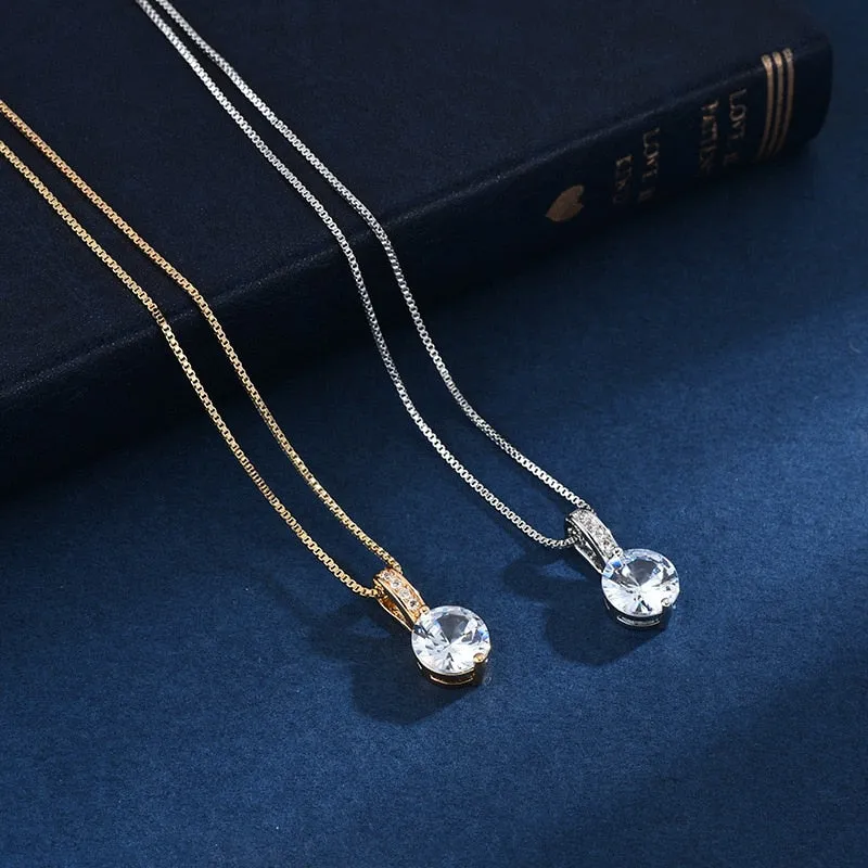 925 Sterling Silver Geometric Drop Necklace