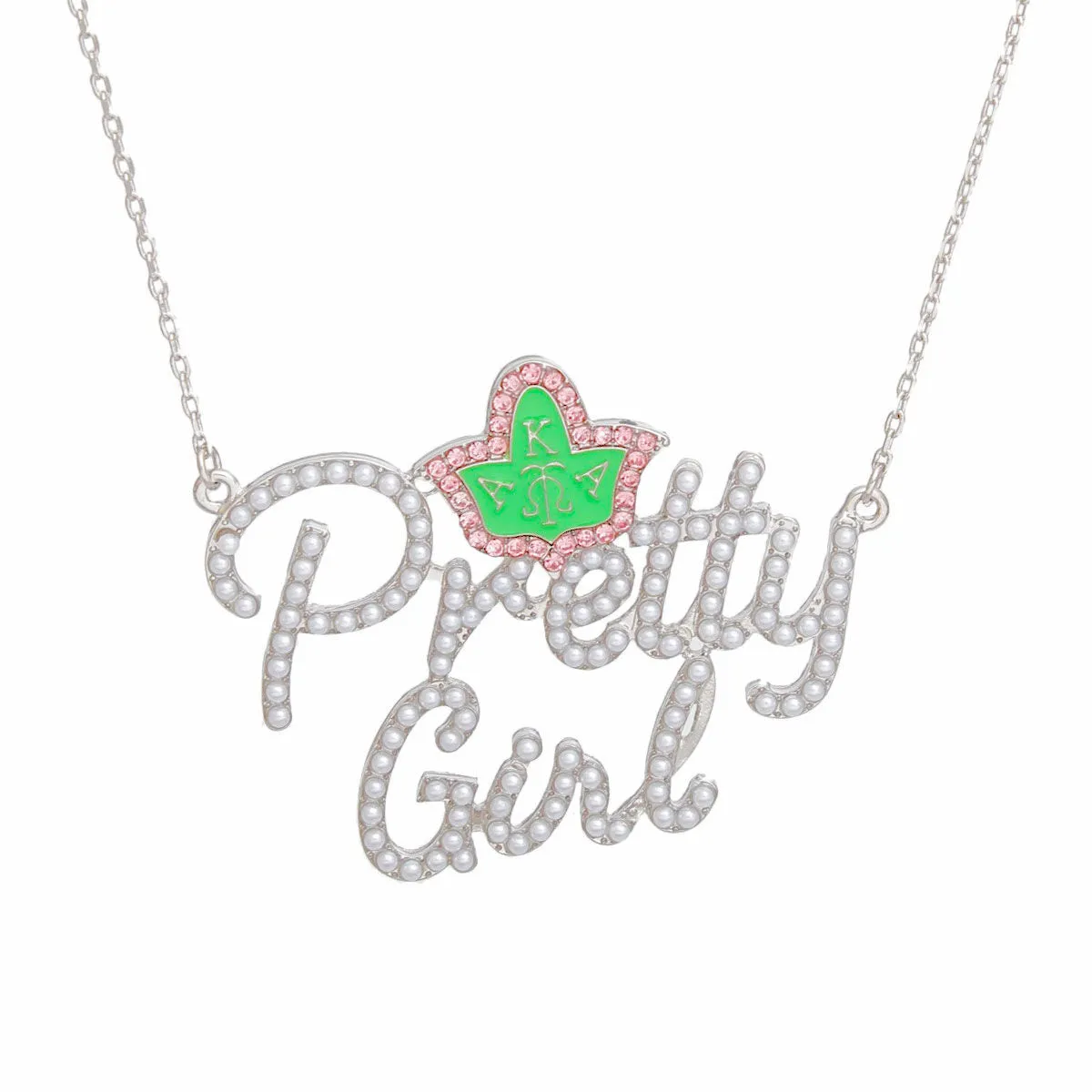 AKA Inspired Pretty Girl Pearl Pendant Necklace For Alpha Kappa Alpha Women