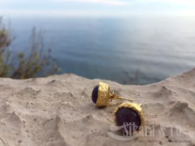 Amazonian Goldmine Studs Lapis Lazuli