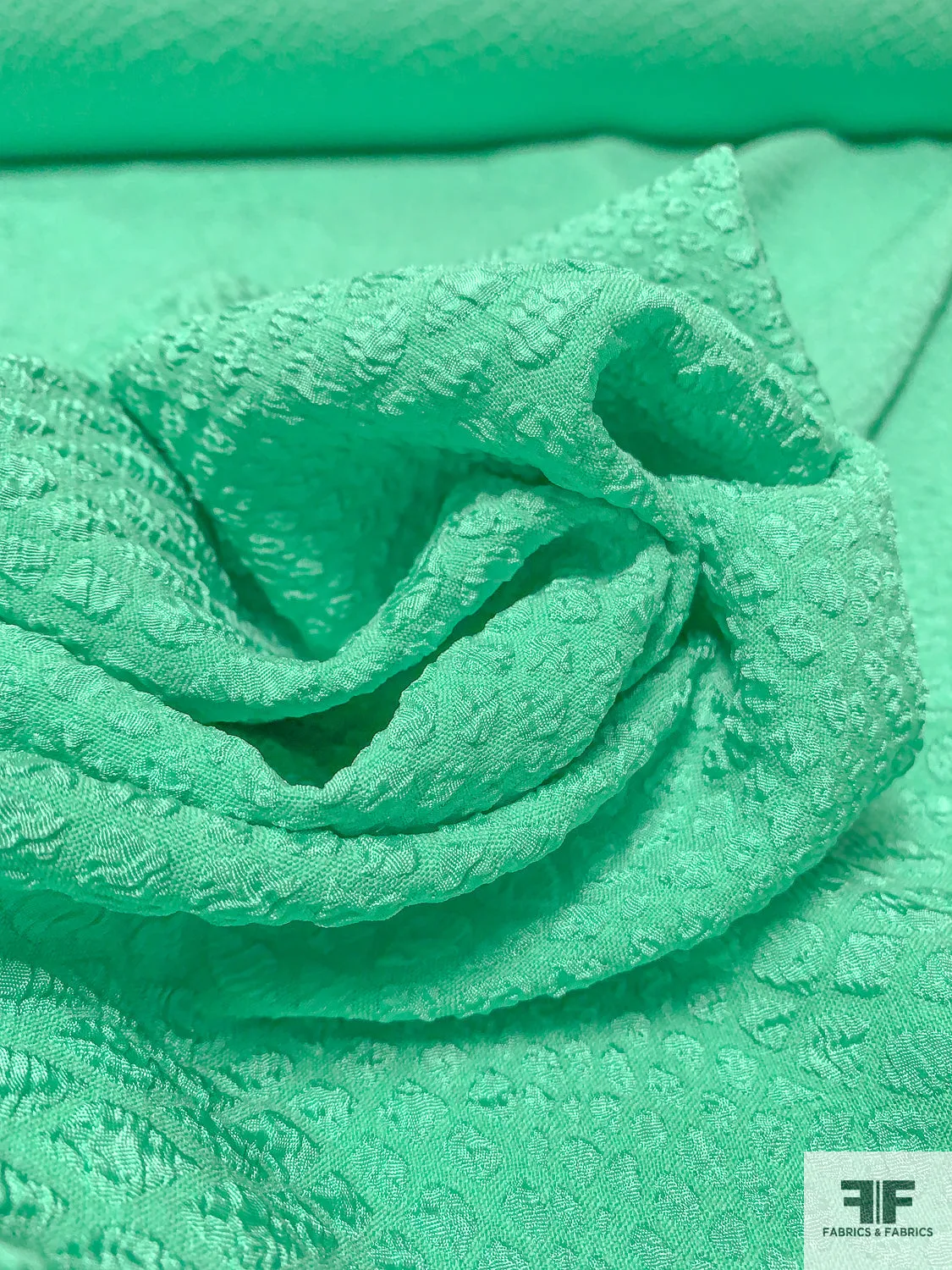 Animal Pattern Soft and Lightweight Textured Brocade - Aquamarine Green