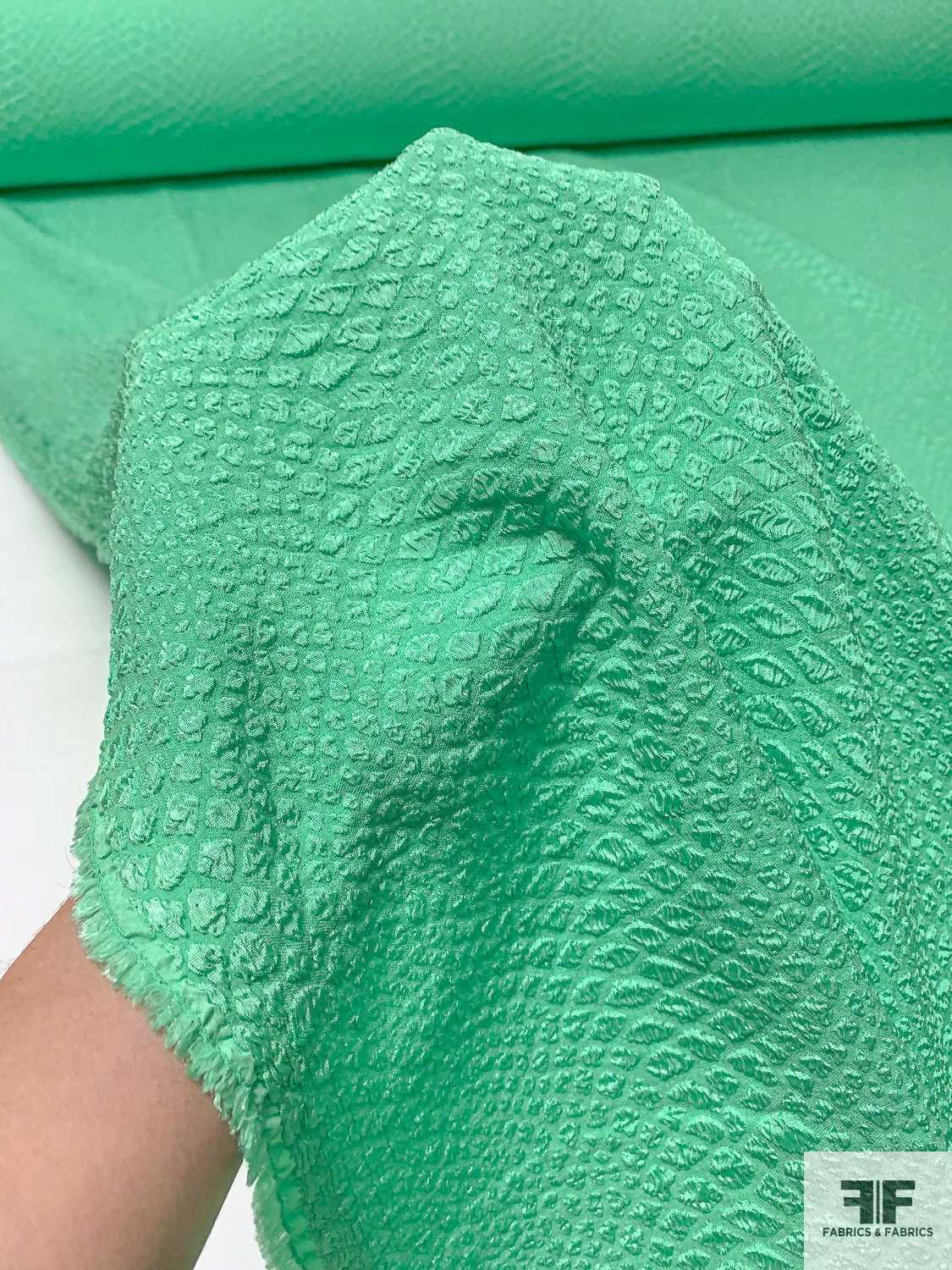 Animal Pattern Soft and Lightweight Textured Brocade - Aquamarine Green