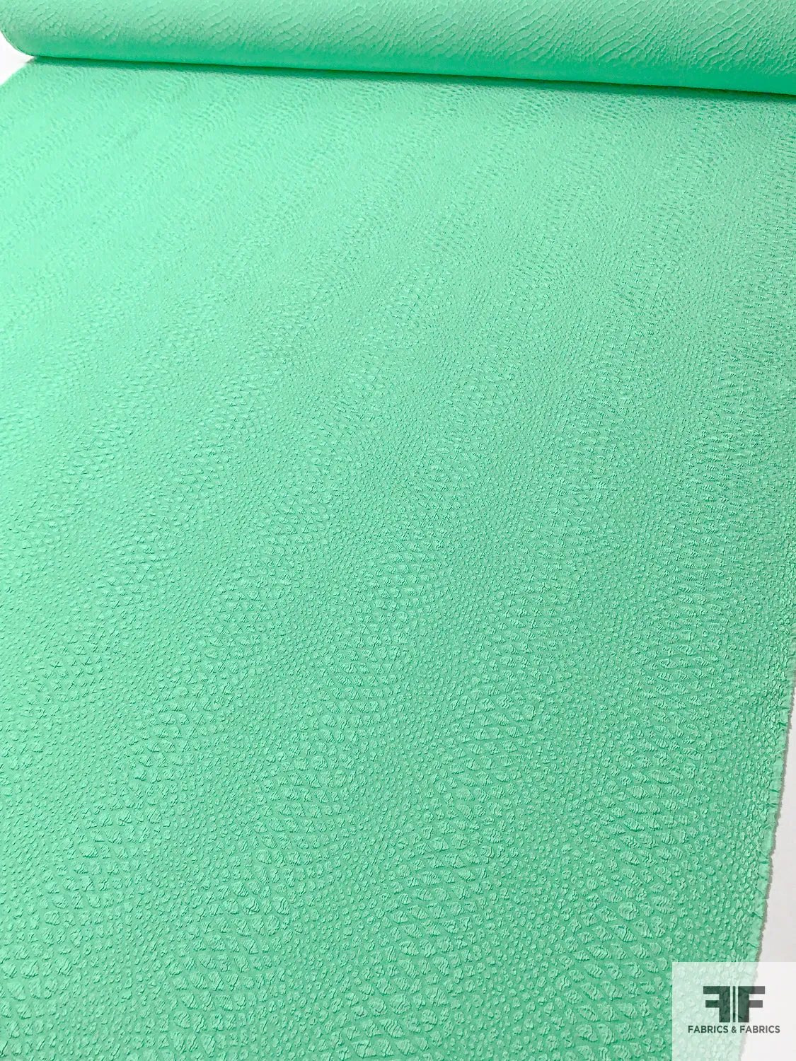 Animal Pattern Soft and Lightweight Textured Brocade - Aquamarine Green