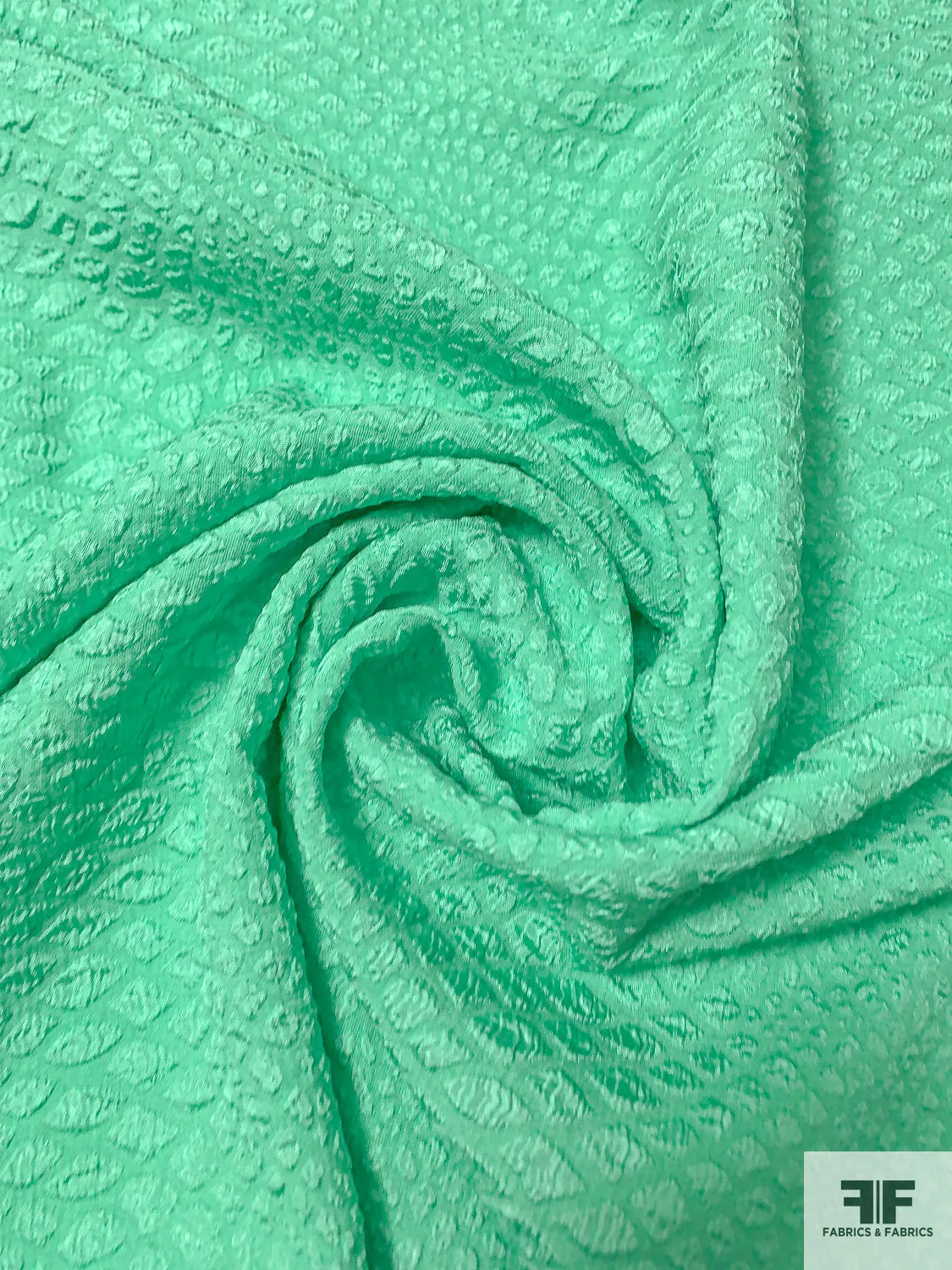 Animal Pattern Soft and Lightweight Textured Brocade - Aquamarine Green