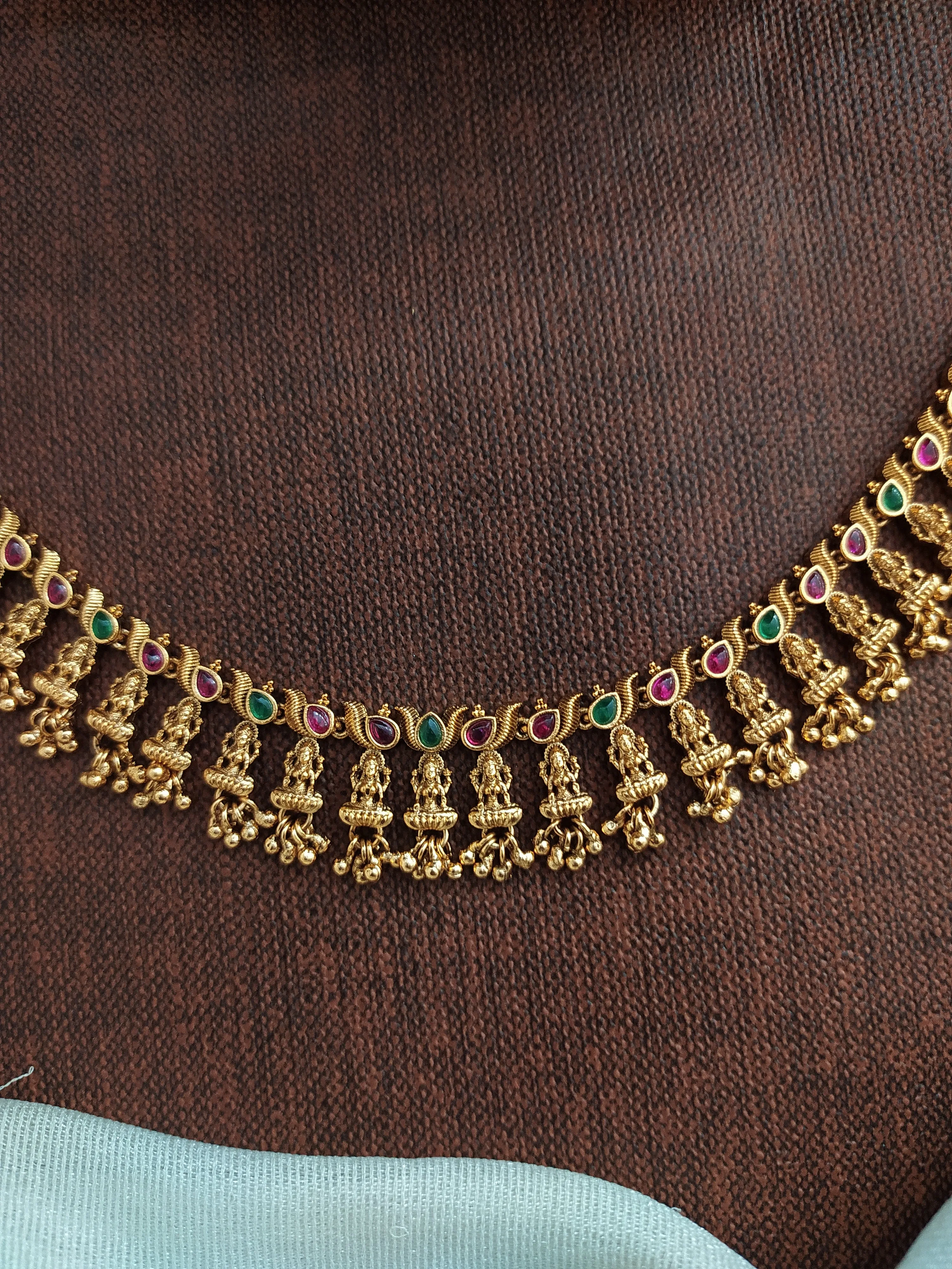 Antique Simple Lakshmi Necklace with Jhumki