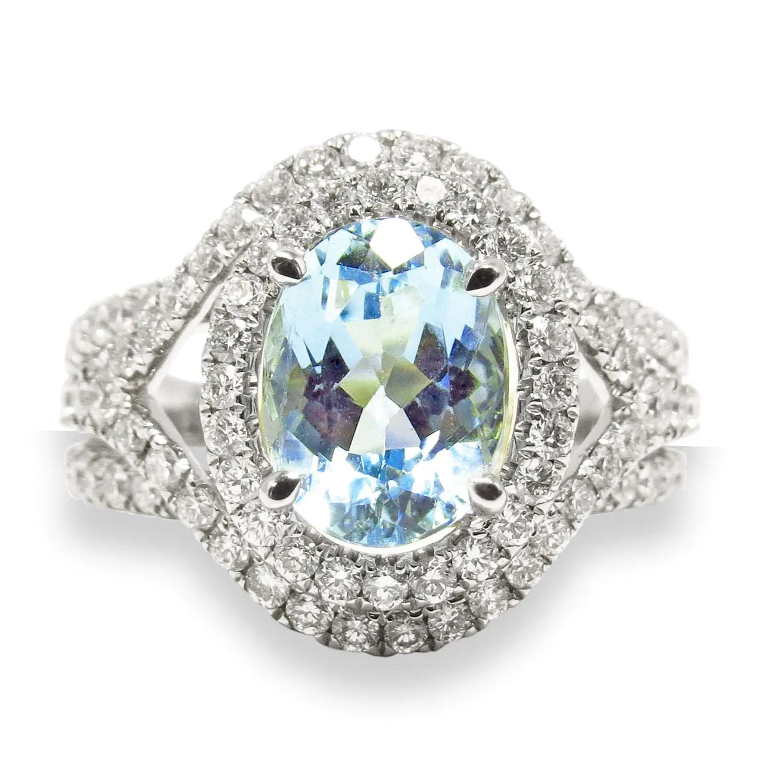 Aquamarine and Diamond Ring