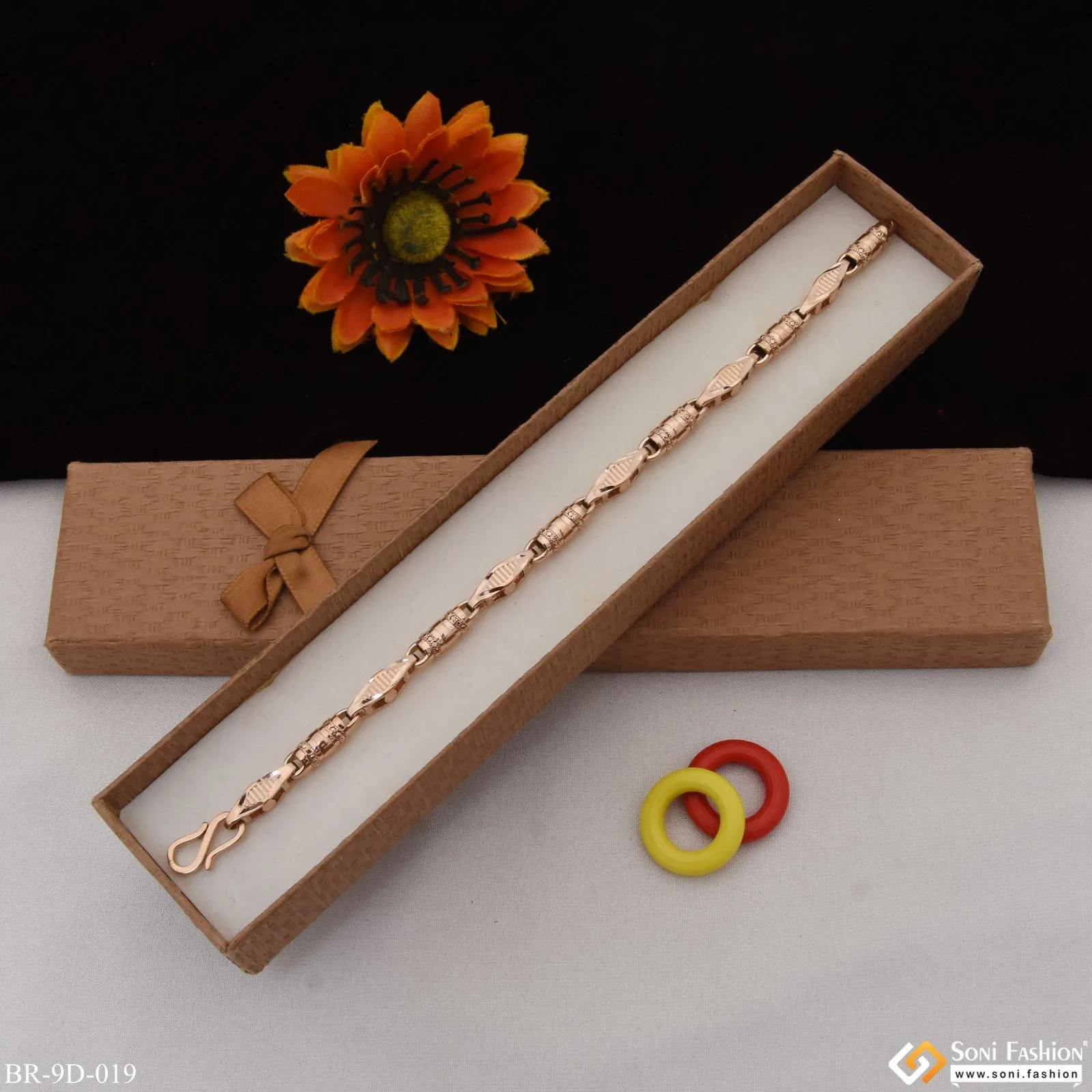 Awesome Design Antique Design Rose Gold Color Bracelet for Men - Style D019