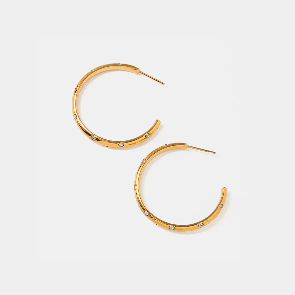 Birdie & Fern Studded Hoop Earrings
