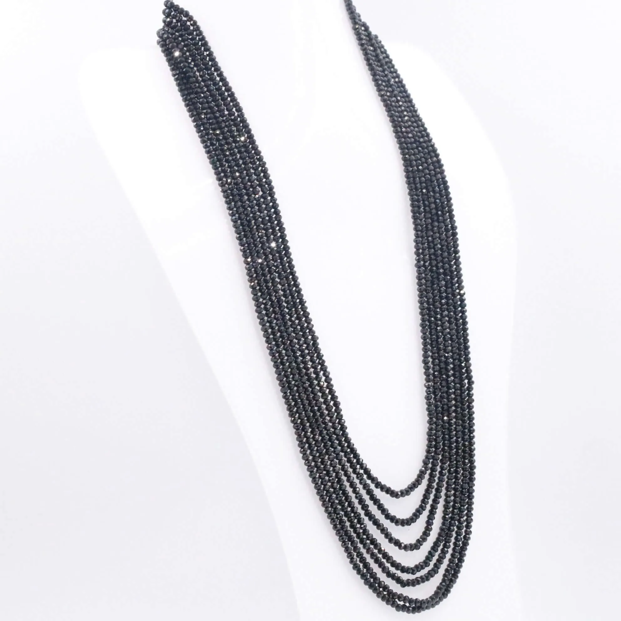 Black Spinel Necklace Faceted Spinel Necklace Layered Necklace Black Necklace Black Beads Necklace SKU 6143285