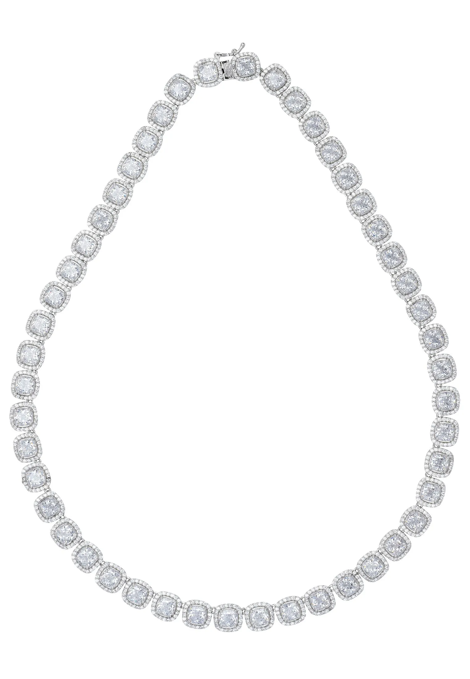 Charleston Art Deco Tennis Necklace Silver