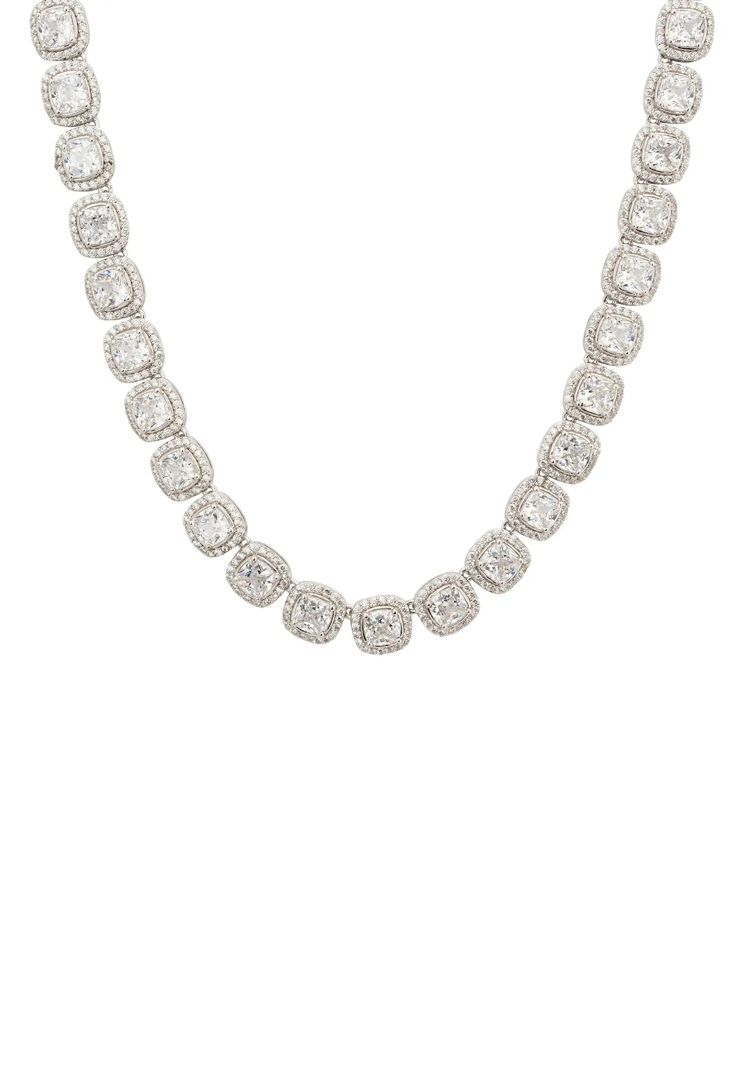 Charleston Art Deco Tennis Necklace Silver