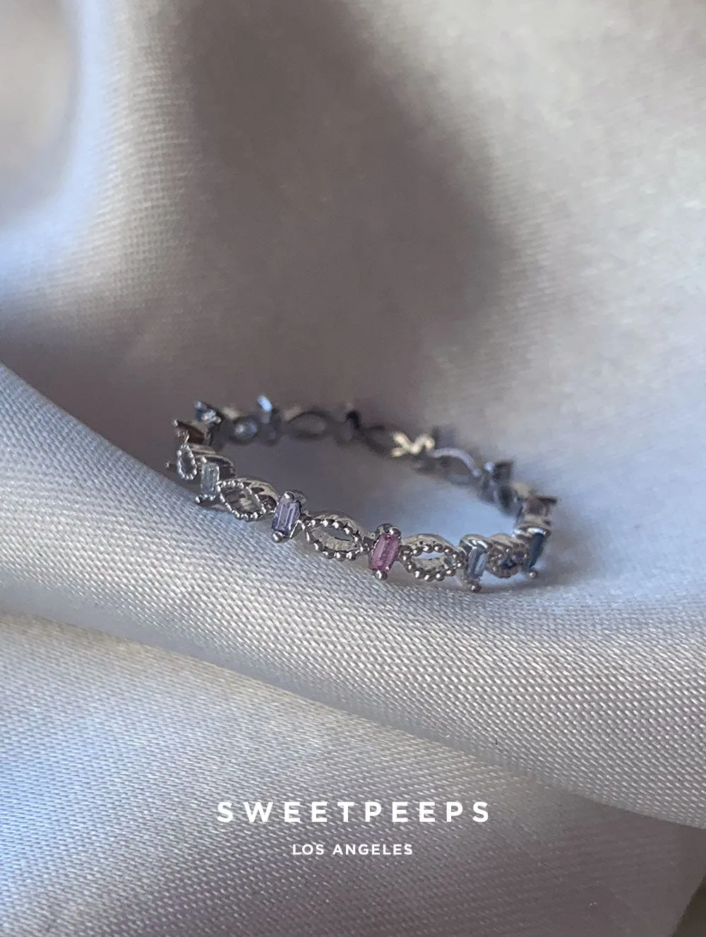 Charlize Gemstone Ring - Silver