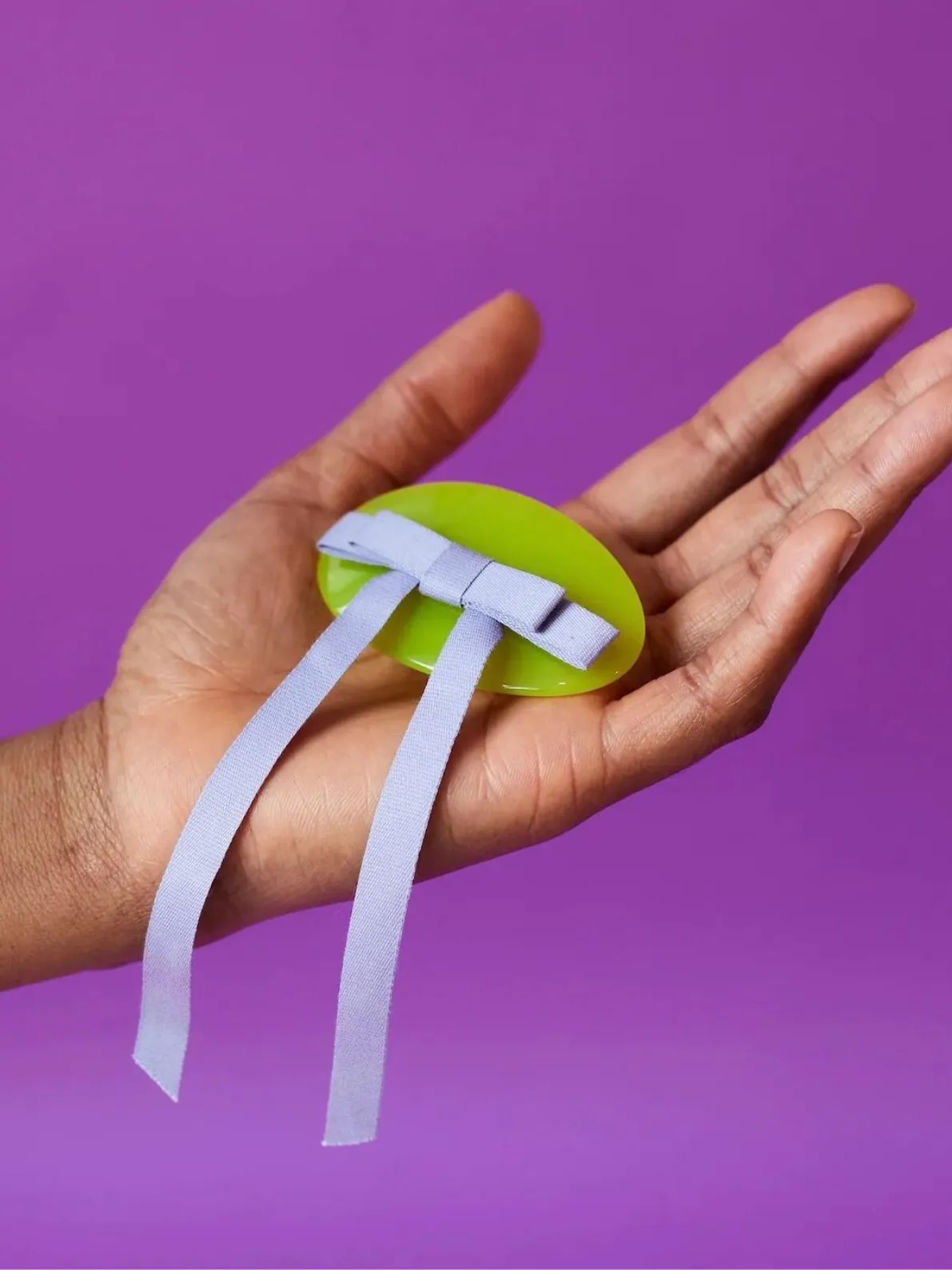 Chunks - Bow Barrette in Lime   Lavender