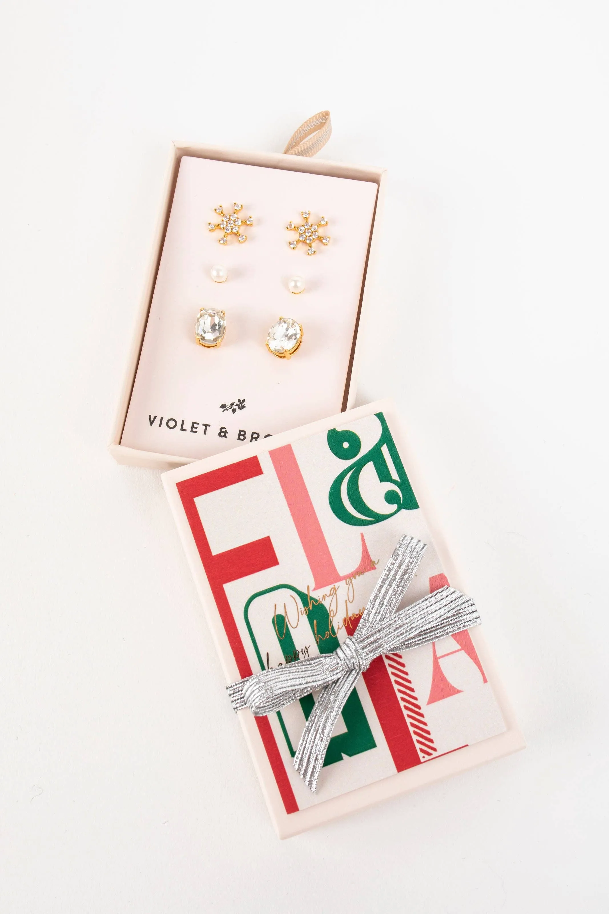 Clara Boxed Holiday Earrings- Ruby