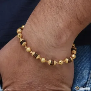Designer Design Best Quality Gold Plated Rudraksha Bracelet for Men - Style C919