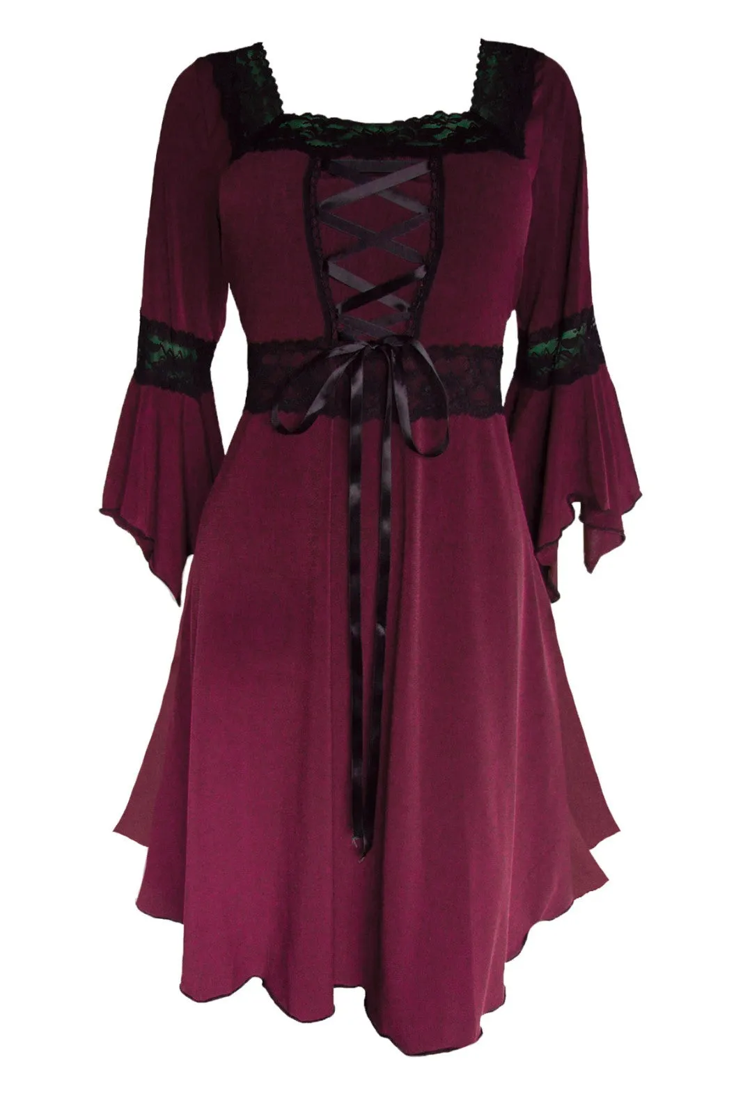 Eternal Vampire Costume with Renaissance Dress, Burgundy