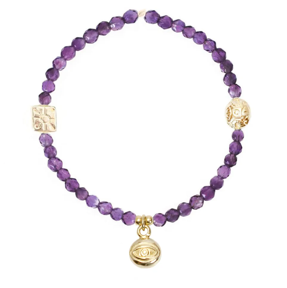 Evil Eye Charm in Gold Vermeil