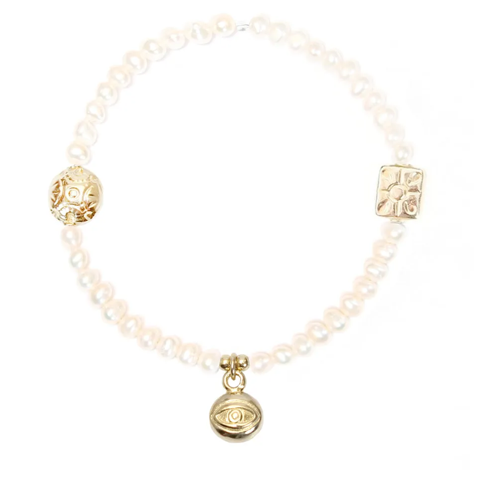 Evil Eye Charm in Gold Vermeil