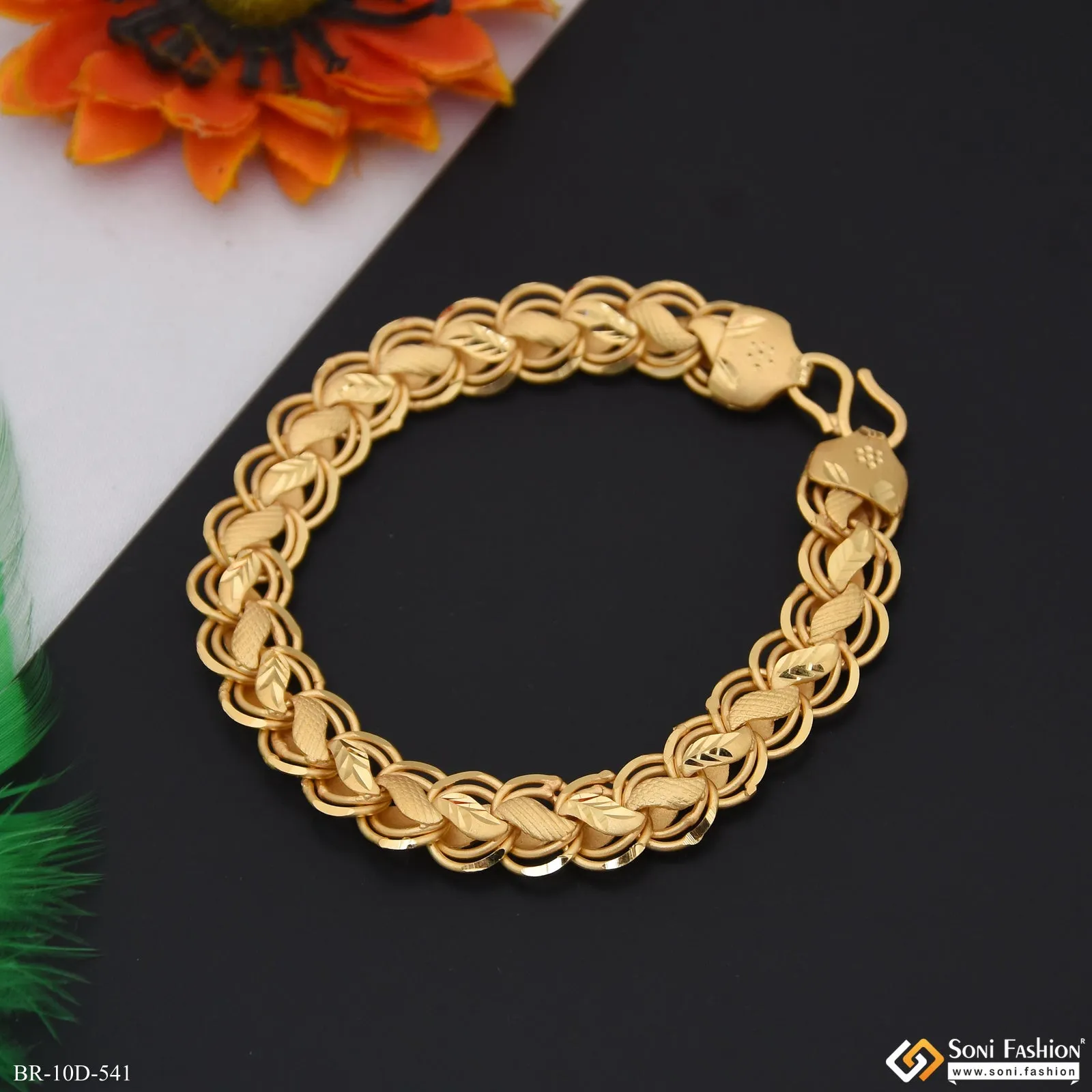 Fabulous Design Gold Plated Kohli Bracelet for Men - Style D541