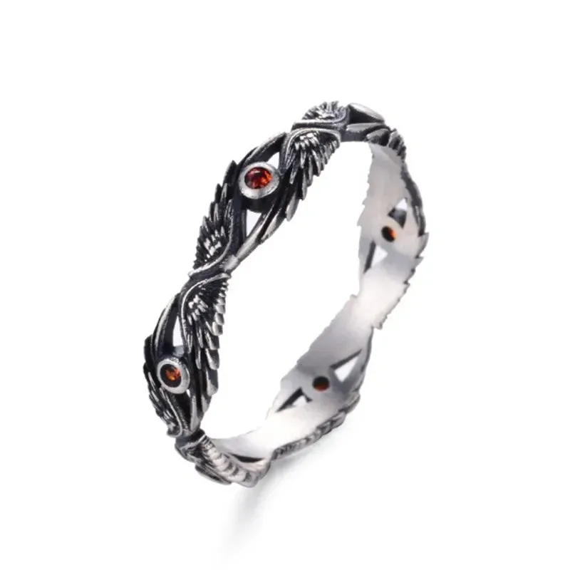 Fashionable Simple Red Zircon Angel Eye Ring Jewelry Men's Women's Ring Party Entertainment Jewelry Hip Hop Gift Wholesale
