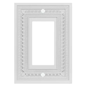 Filigree Border Matte White Cast - 1 Rocker Wallplate