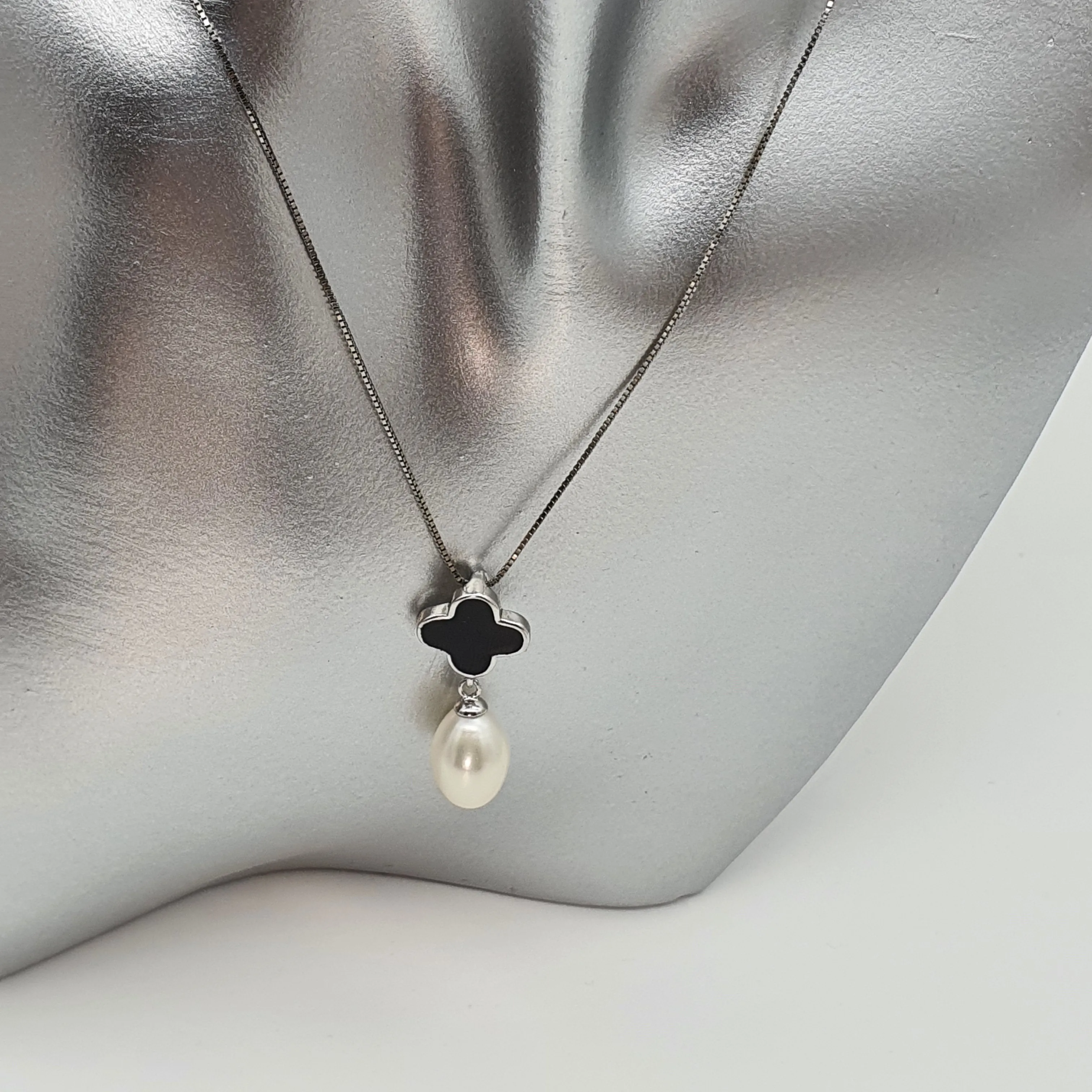 Freshwater Cultured Pearl Clover Set, Sterling Silver