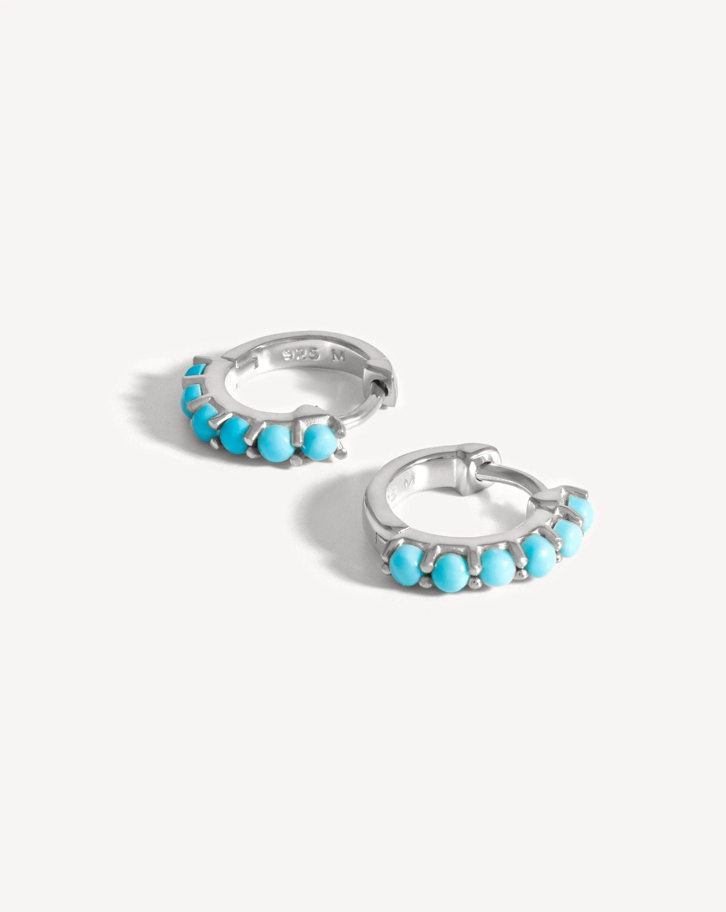 Gemstone Huggies | Sterling Silver/Turquoise